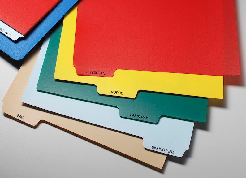 Heavy Duty Plastic Patient Chart Divider Sets for Legal Size Clipboards