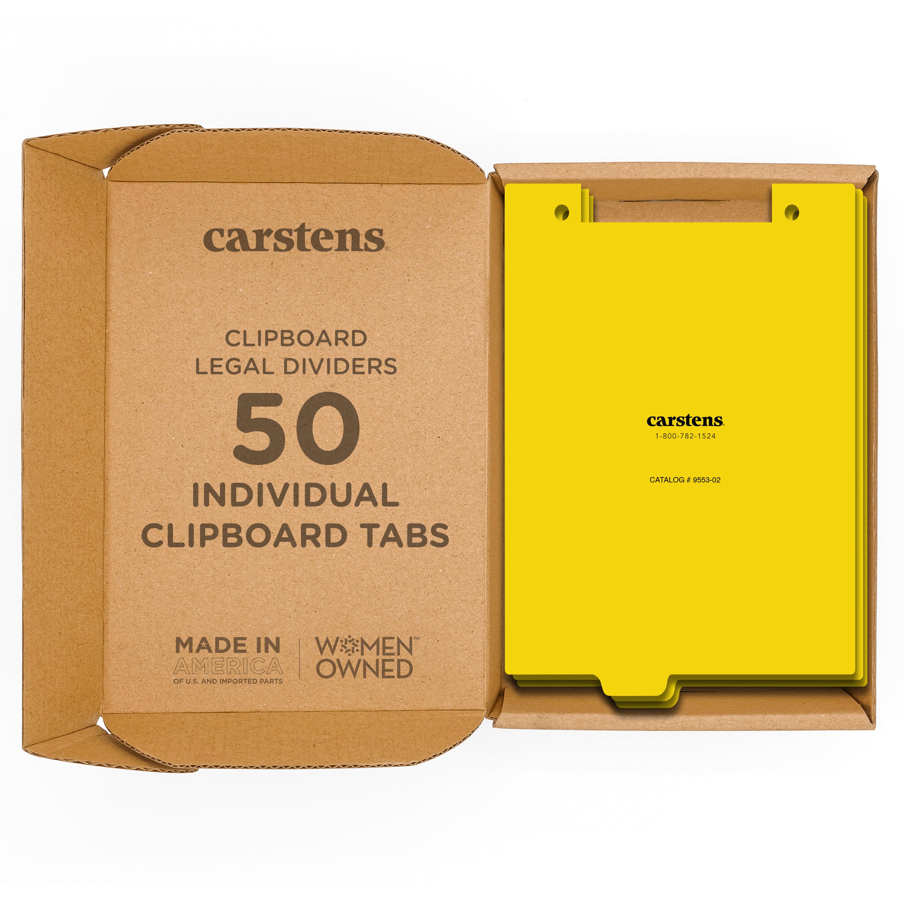 Carstens Blank Clipboard Individual Divider Tabs, Legal
