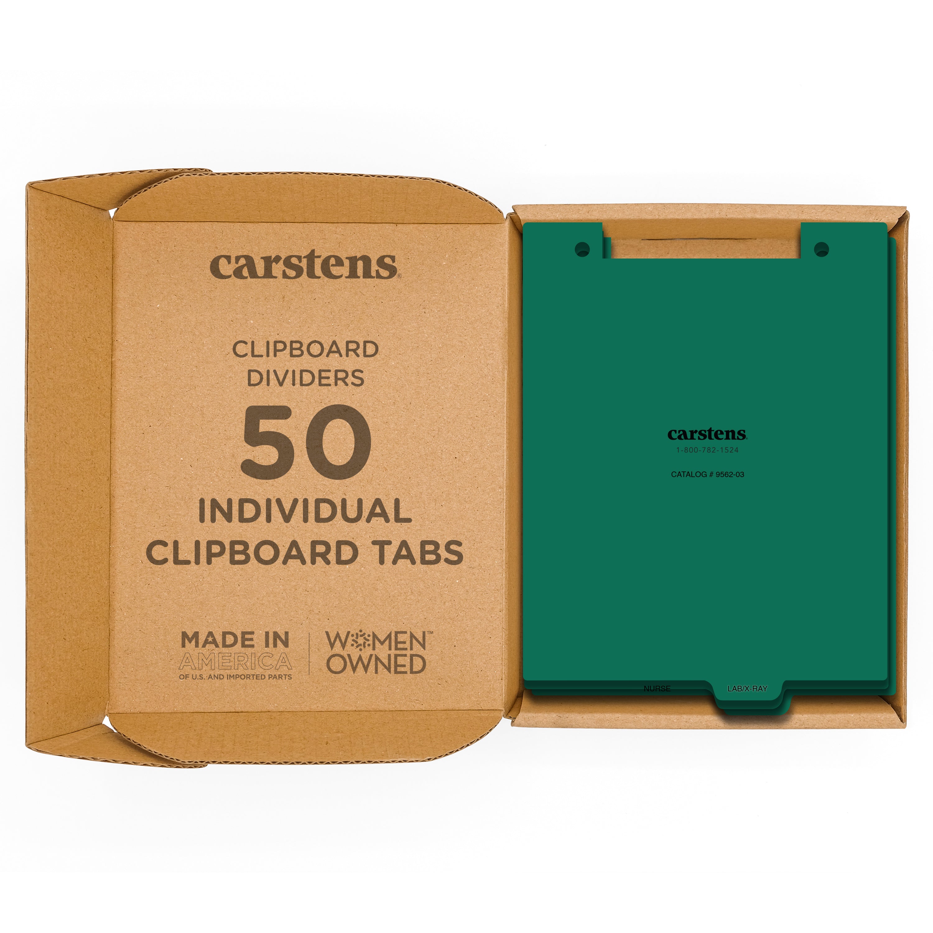 Carstens Patient Chart Clipboard Individual Divider Tabs, Legal