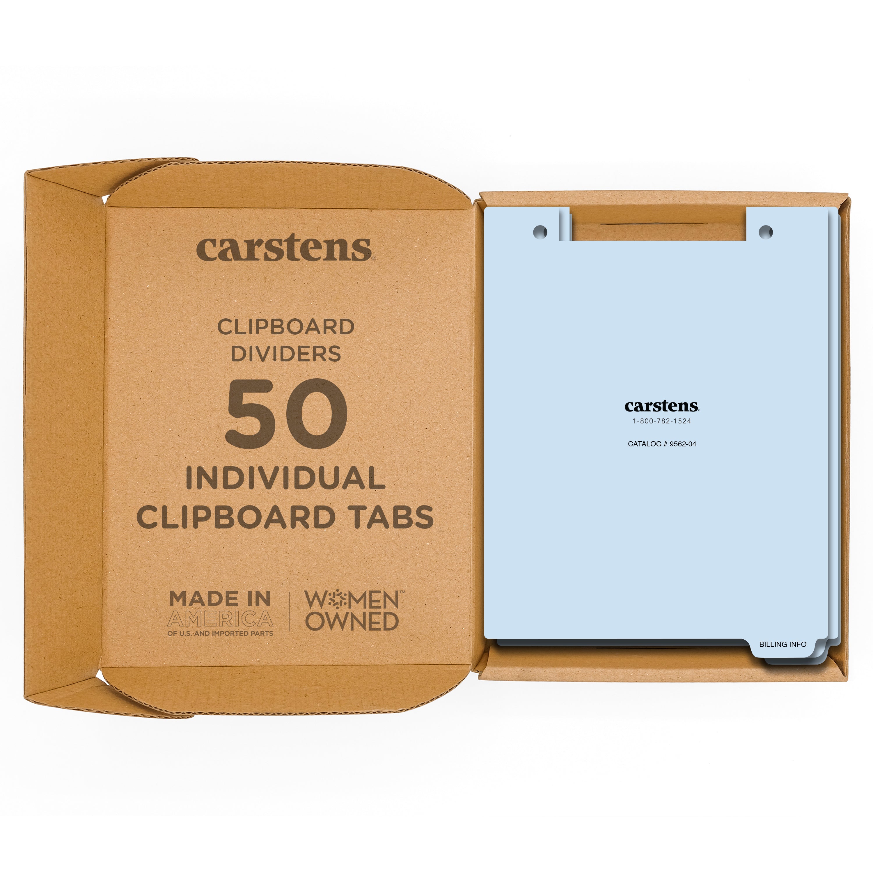 Carstens Patient Chart Clipboard Individual Divider Tabs, Legal