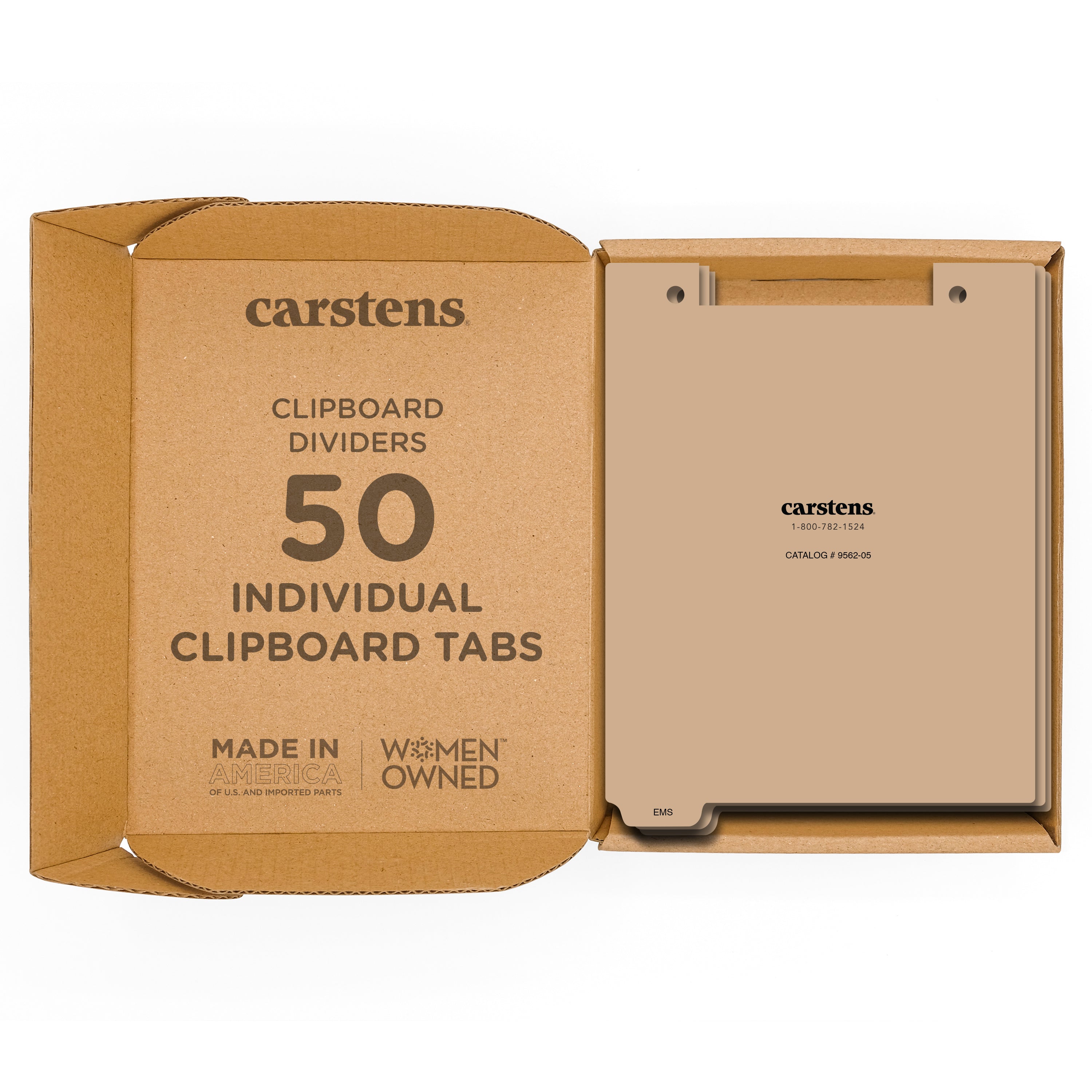 Carstens Patient Chart Clipboard Individual Divider Tabs, Legal
