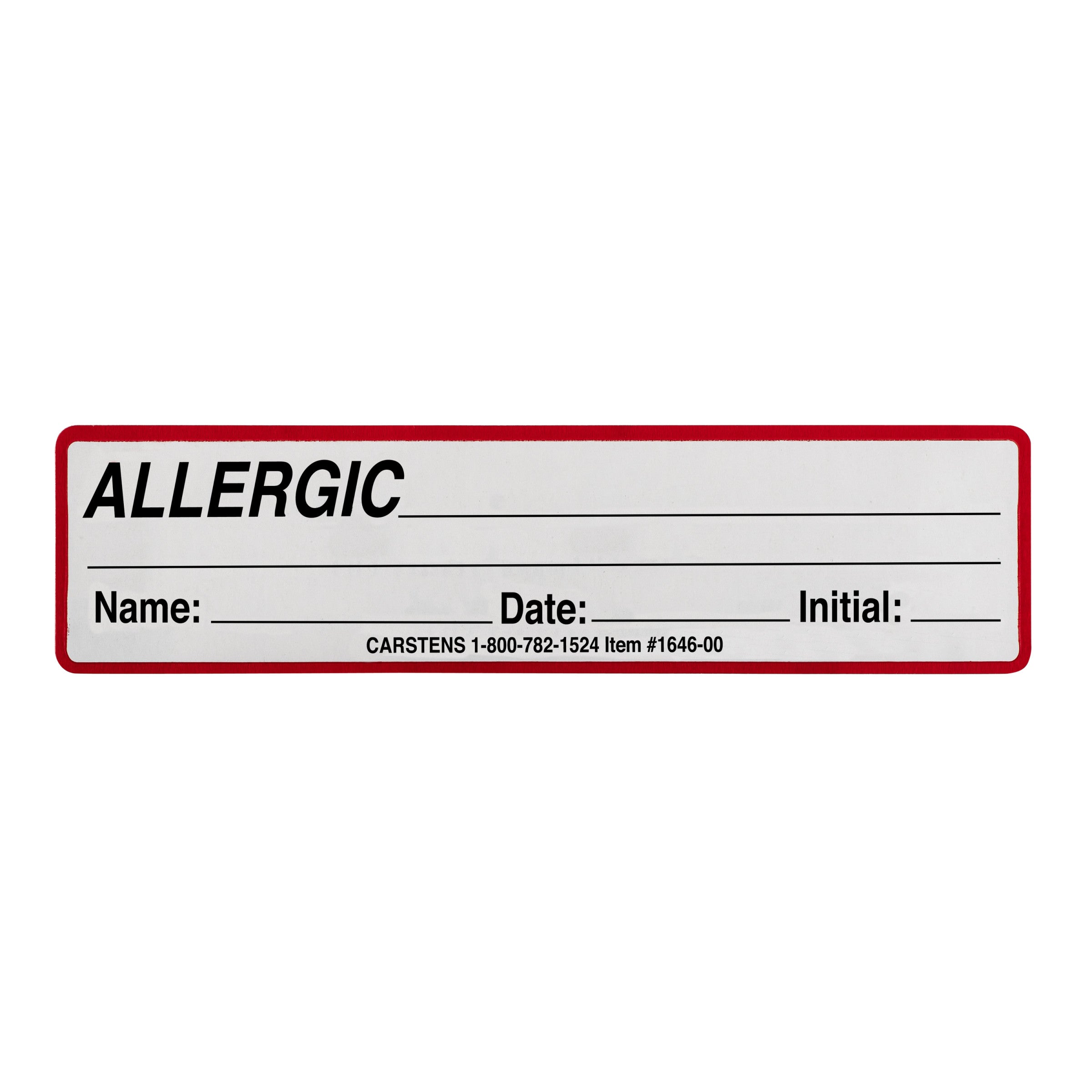 Allergic with Signature Line Alert and Instruction Labels, White, W5.375" x H1.375" (Roll of 200)