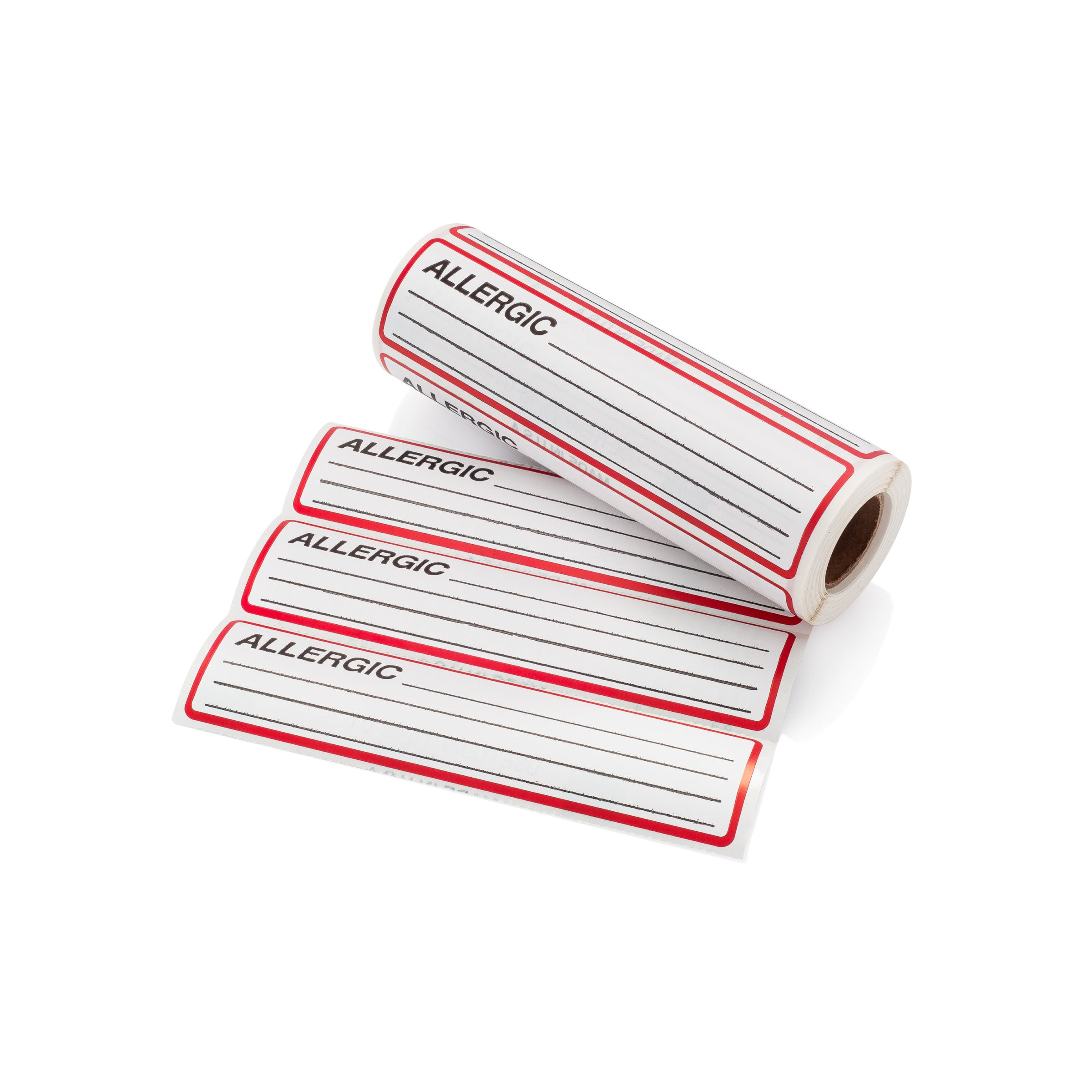 Allergic Alert and Instruction Labels, White, W5.375" x H1.375" (Roll of 200)