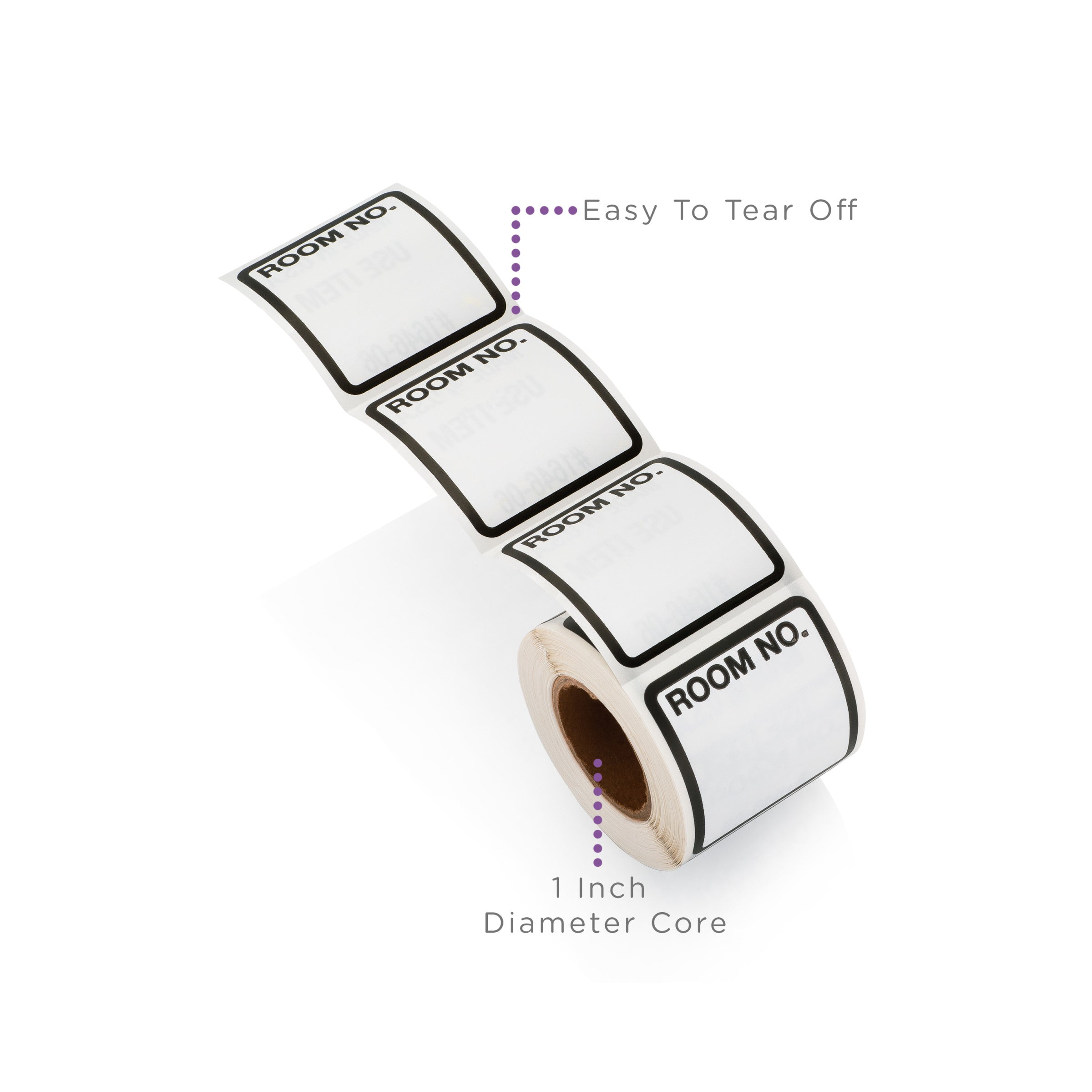 Room Number Alert and Instruction Labels, White, W1.5" x H1.375" (Roll of 200)