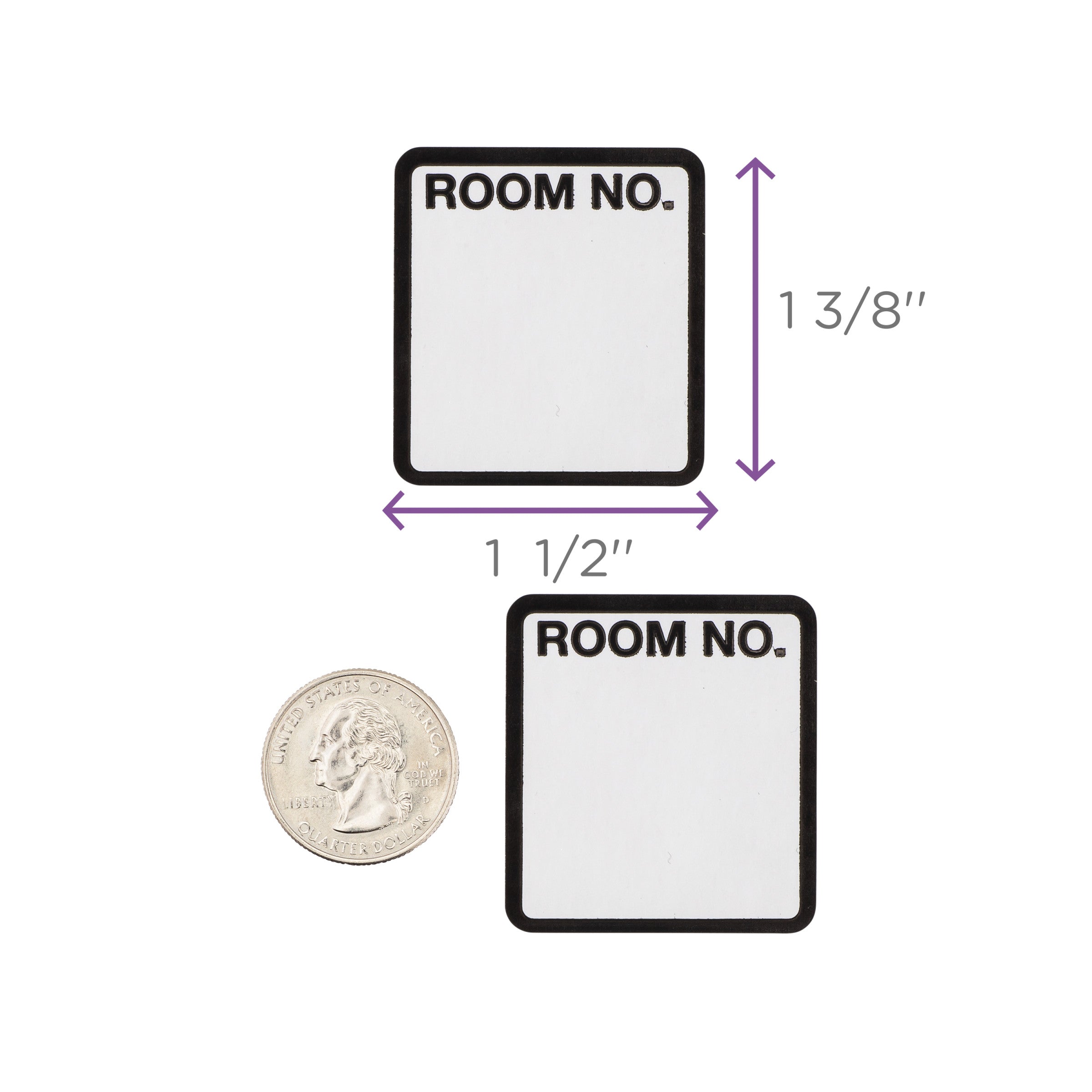 Room Number Alert and Instruction Labels, White, W1.5" x H1.375" (Roll of 200)