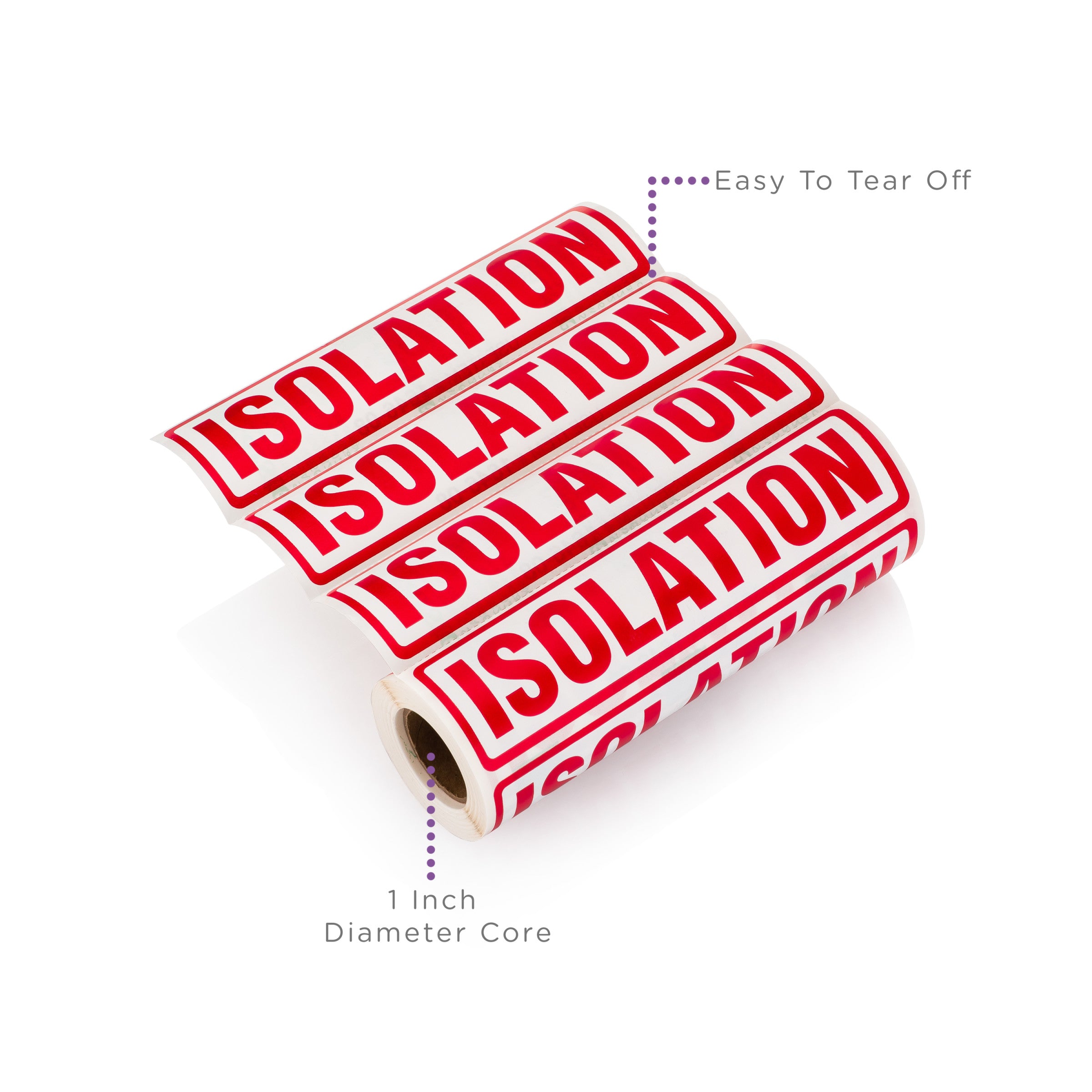 Isolation Alert and Instruction Labels, White, W5.375" x H1.375" (Roll of 200)