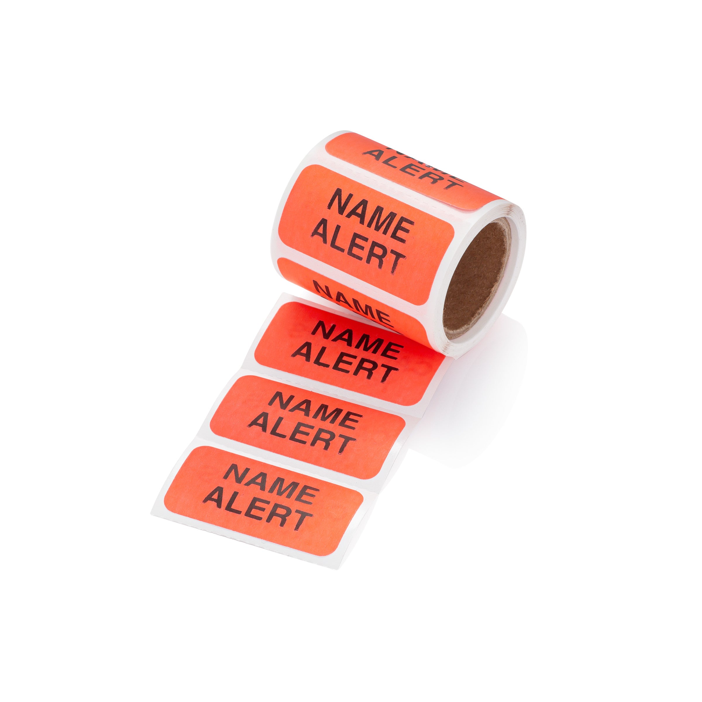 Name Alert, Alert and Instruction Labels, Red, W1.5" x H.75" (Roll of 100)