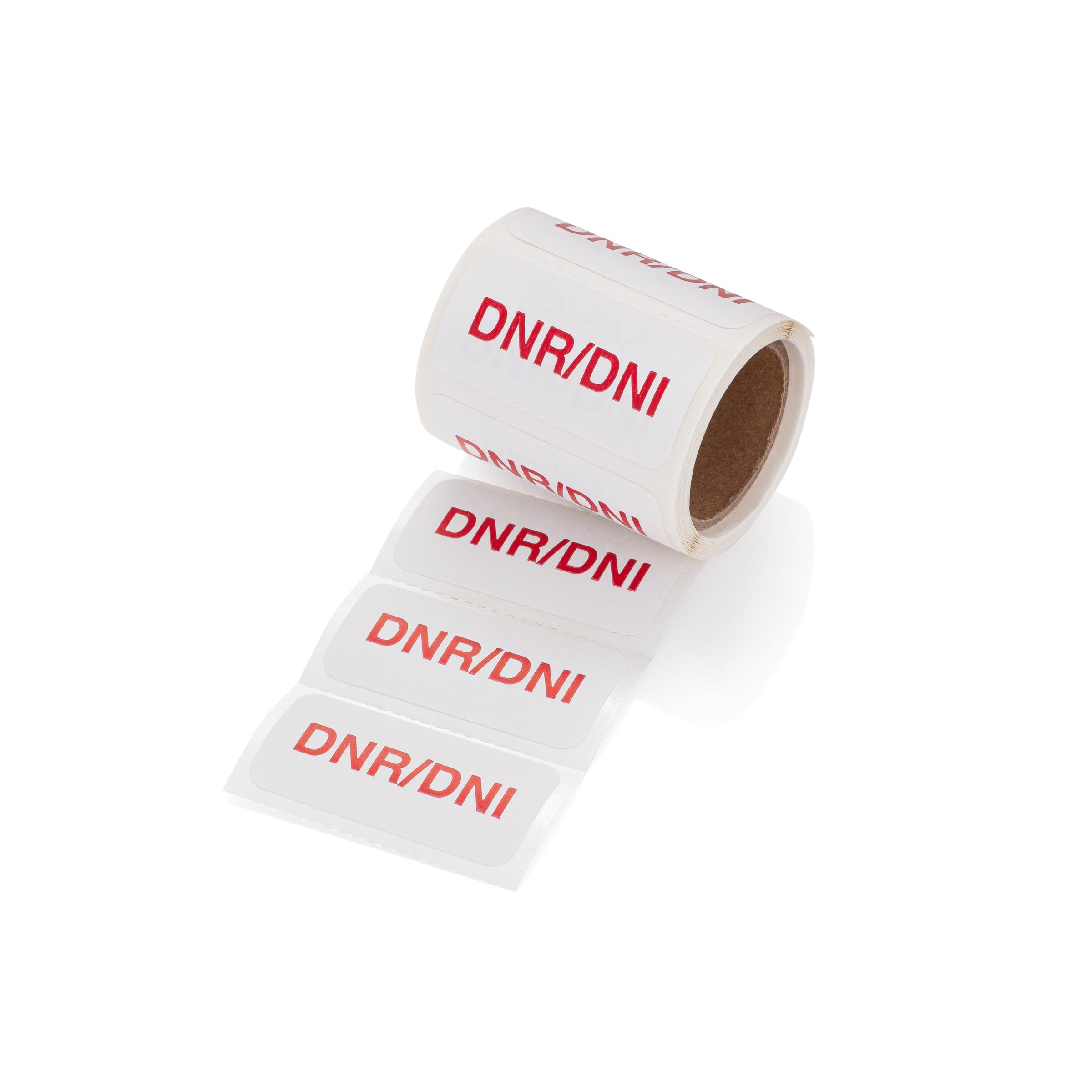 DNR/DNI Alert and Instruction Label, White, W1.5" x H.75" (Roll of 100)