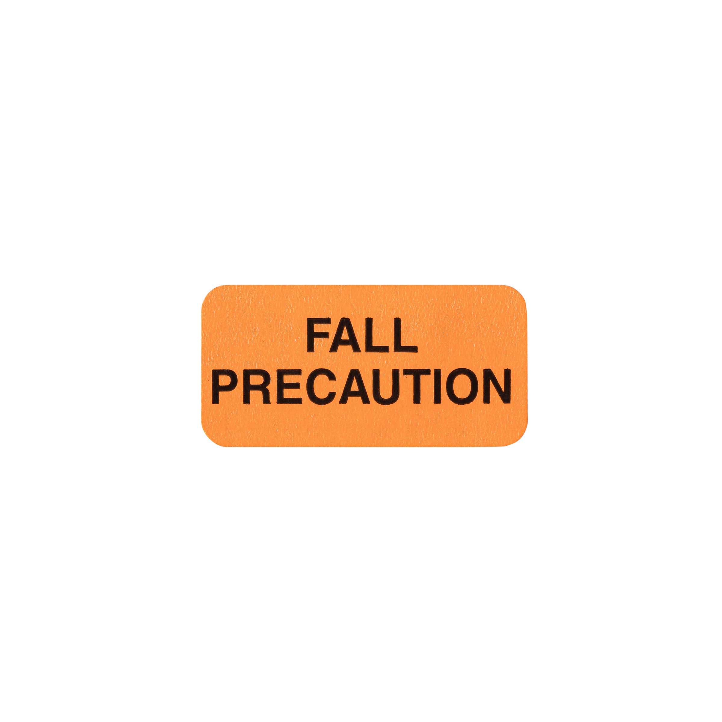 Fall Precaution Alert and Instruction Labels, Orange, W1.5" x H.75" (Roll of 100)