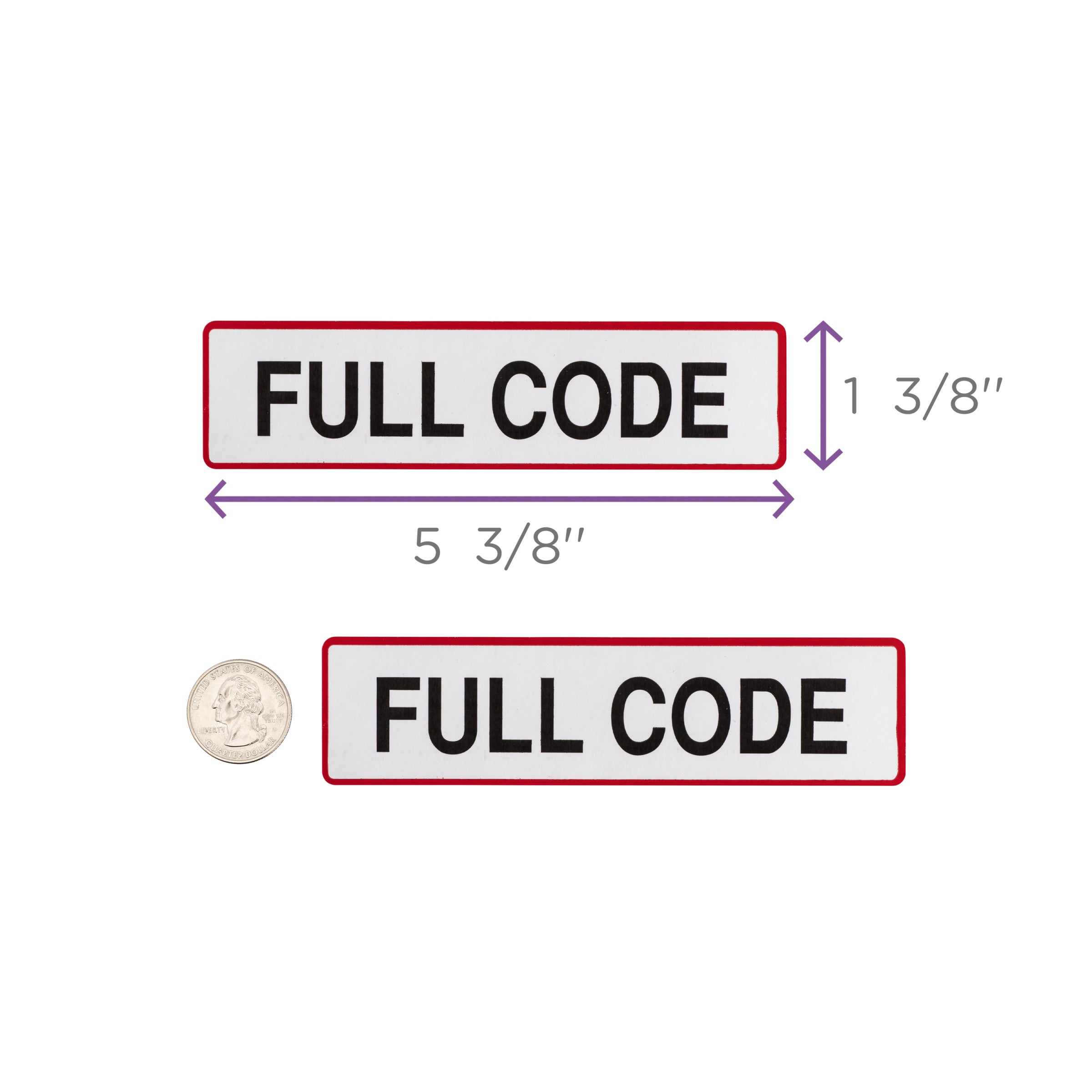 Full Code Alert and Instruction Labels, White, W5.375" x H1.375" (Roll of 200)