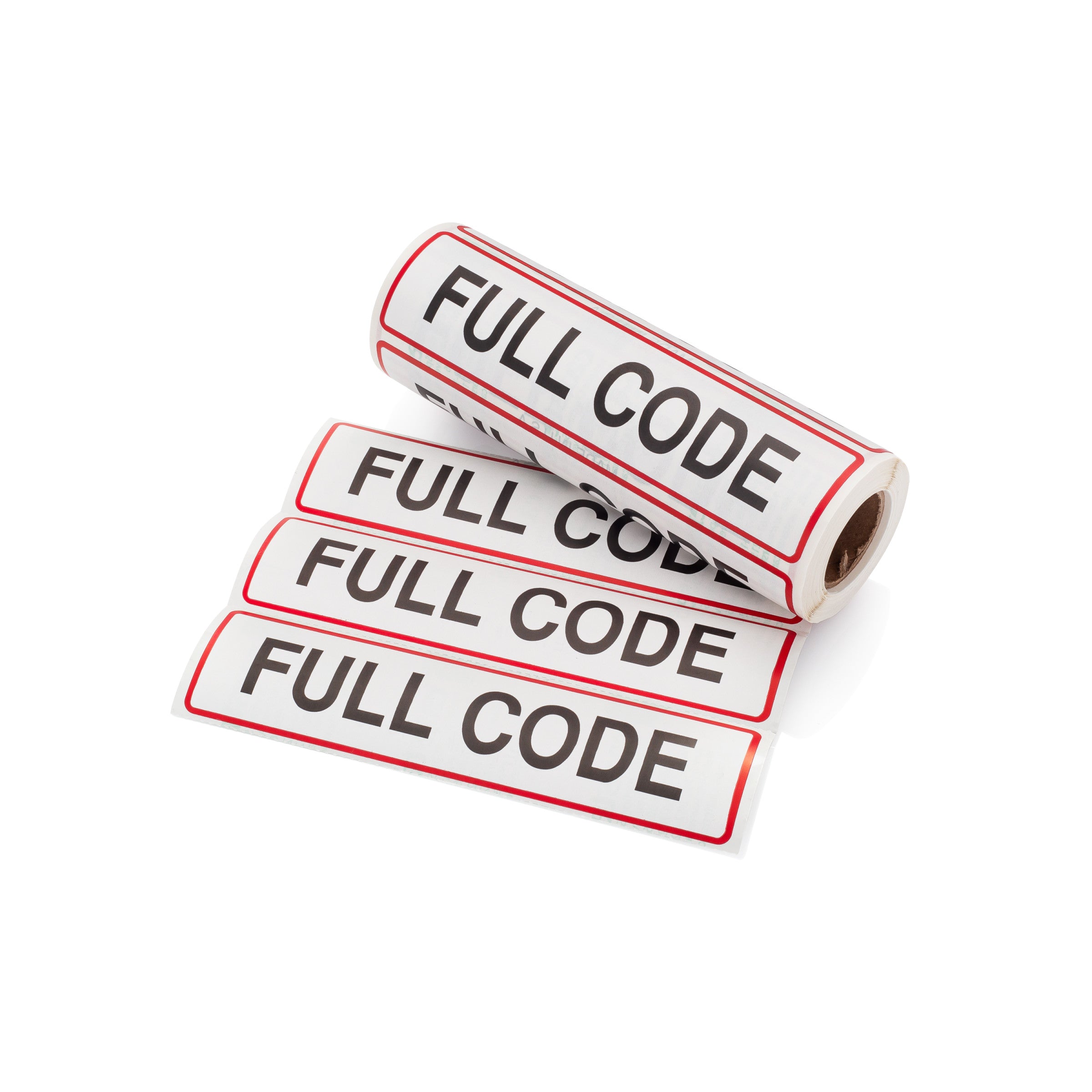 Full Code Alert and Instruction Labels, White, W5.375" x H1.375" (Roll of 200)