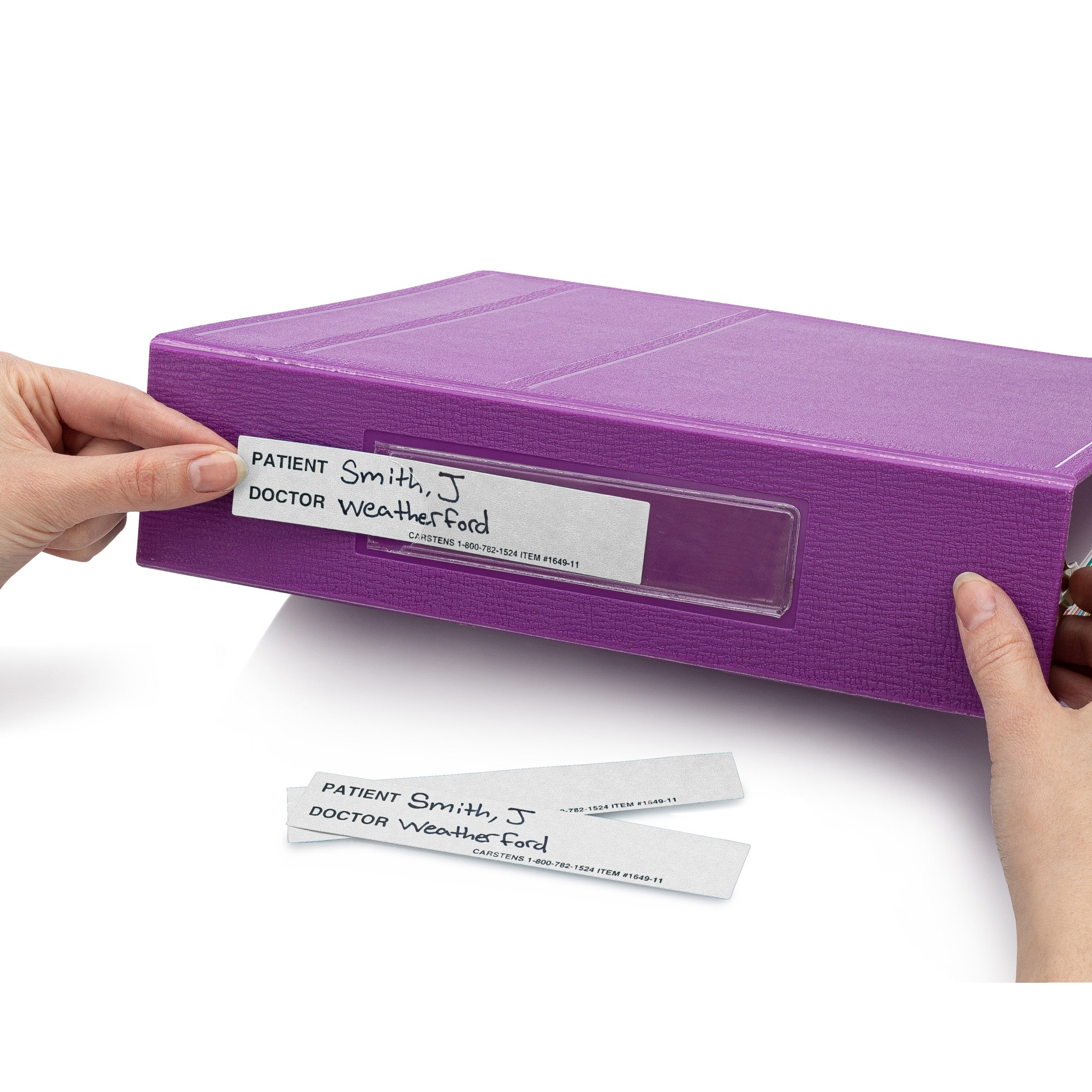 Patient / Doctor Preprinted ID Cards for 1.5 – 4” Ring Binder Spines - Pack of 100