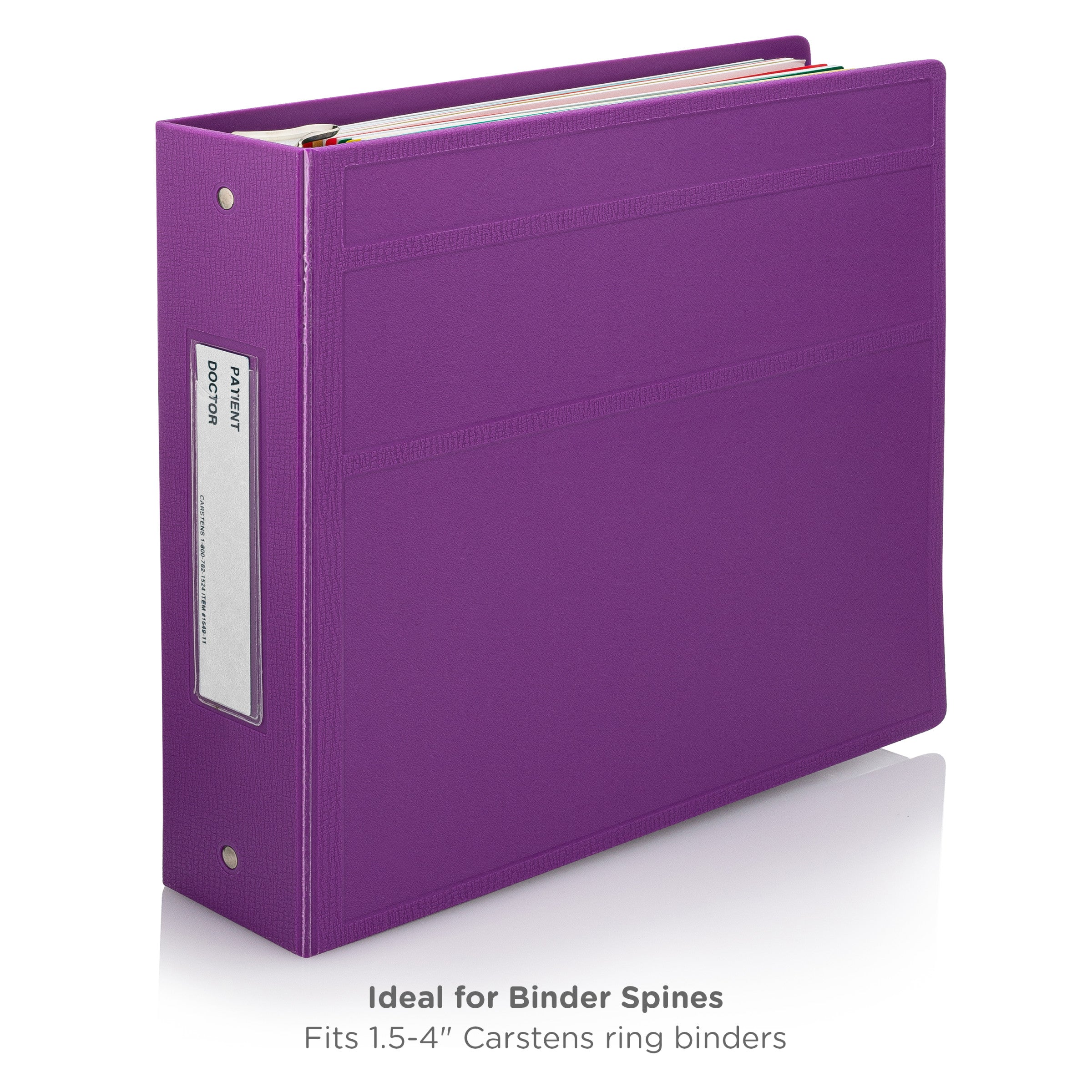 Patient / Doctor Preprinted ID Cards for 1.5 – 4” Ring Binder Spines - Pack of 100