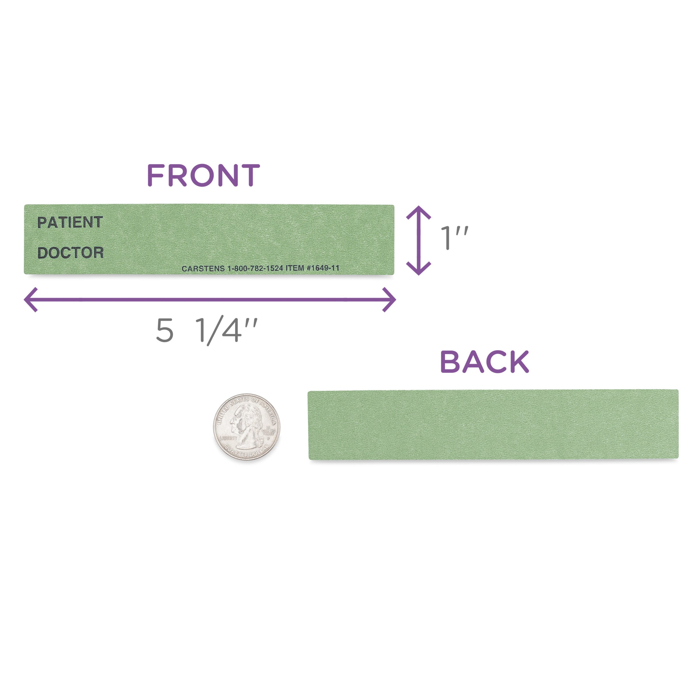 Patient / Doctor Preprinted ID Cards for 1.5 – 4” Ring Binder Spines - Pack of 100
