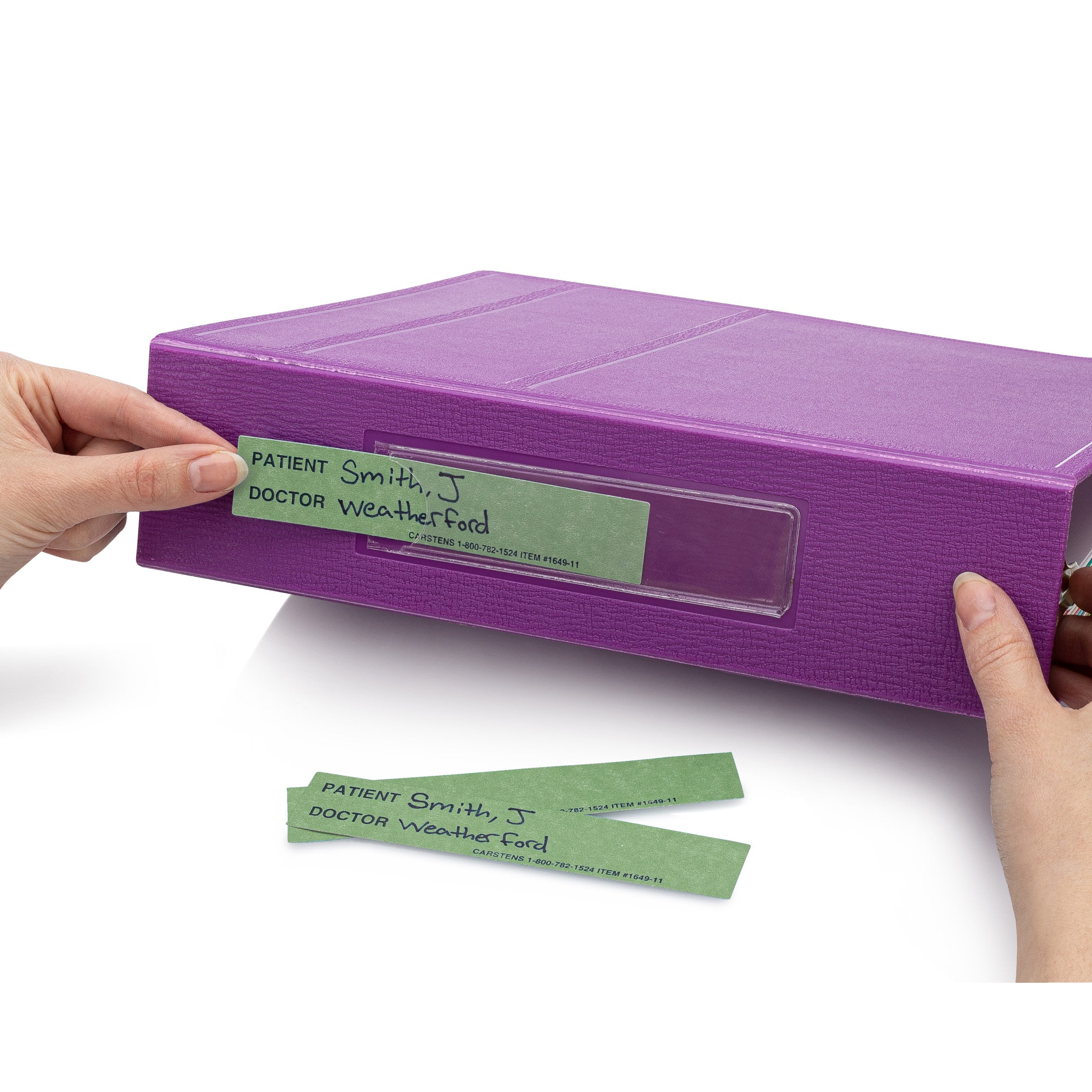 Patient / Doctor Preprinted ID Cards for 1.5 – 4” Ring Binder Spines - Pack of 100