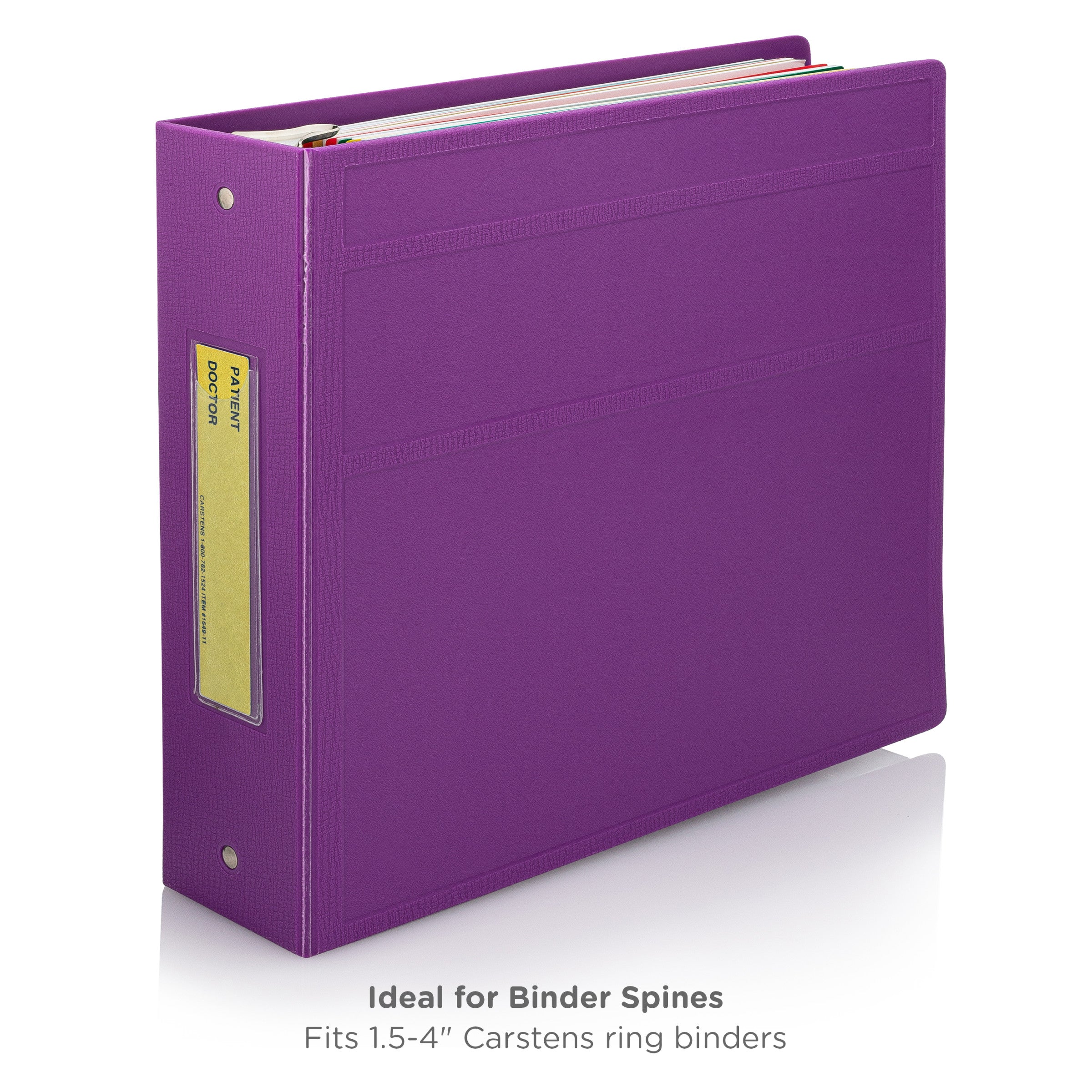 Patient / Doctor Preprinted ID Cards for 1.5 – 4” Ring Binder Spines - Pack of 100