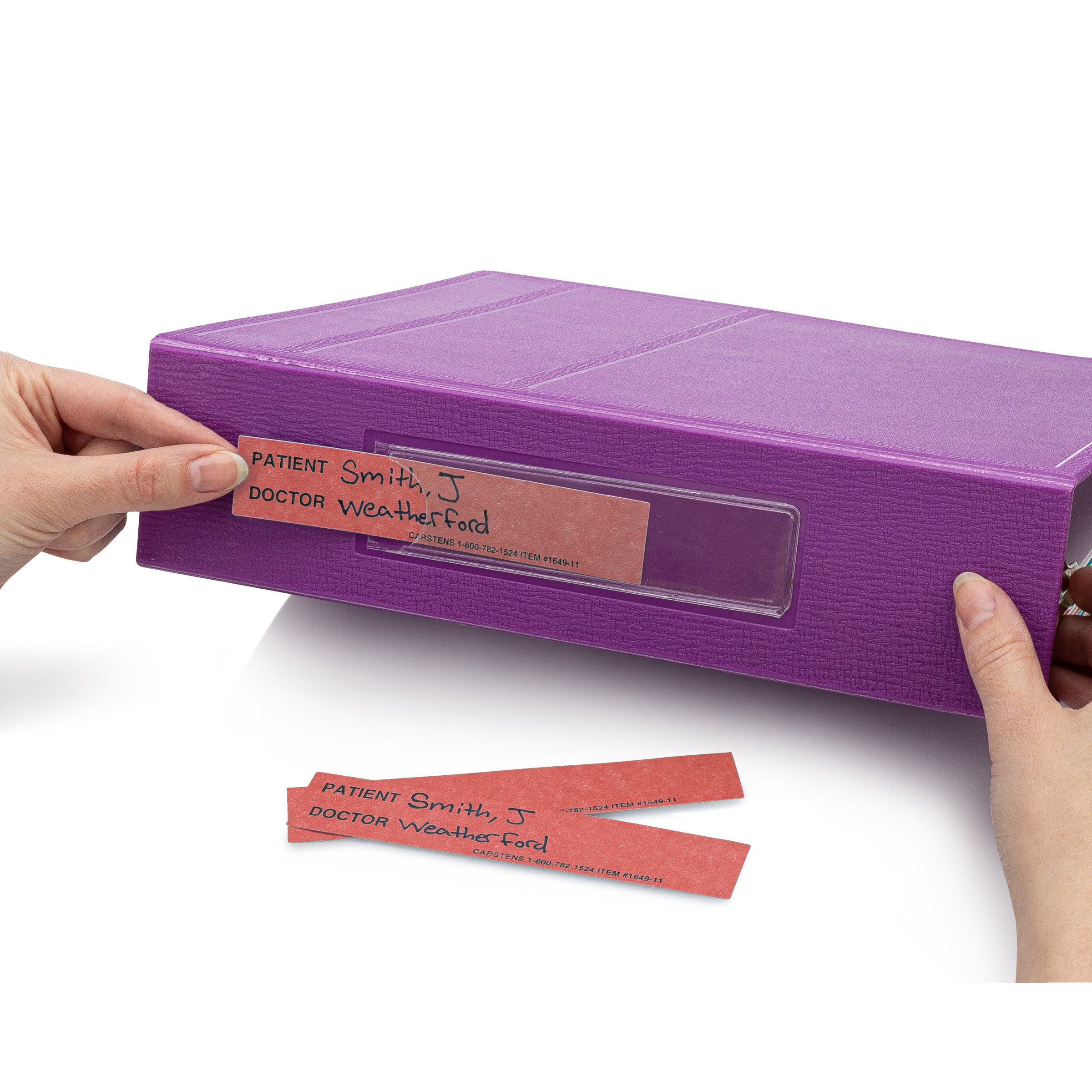 Patient / Doctor Preprinted ID Cards for 1.5 – 4” Ring Binder Spines - Pack of 100