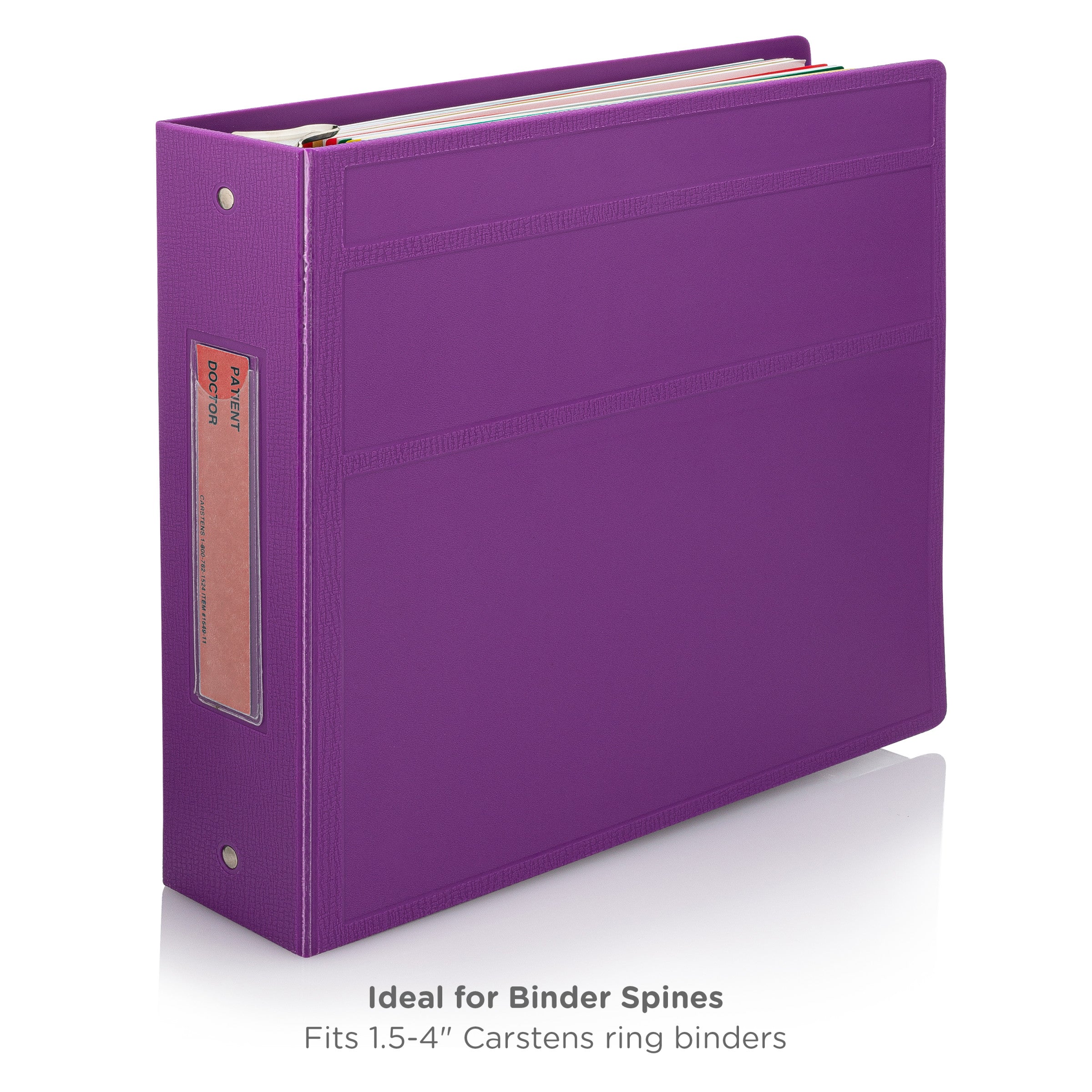 Patient / Doctor Preprinted ID Cards for 1.5 – 4” Ring Binder Spines - Pack of 100