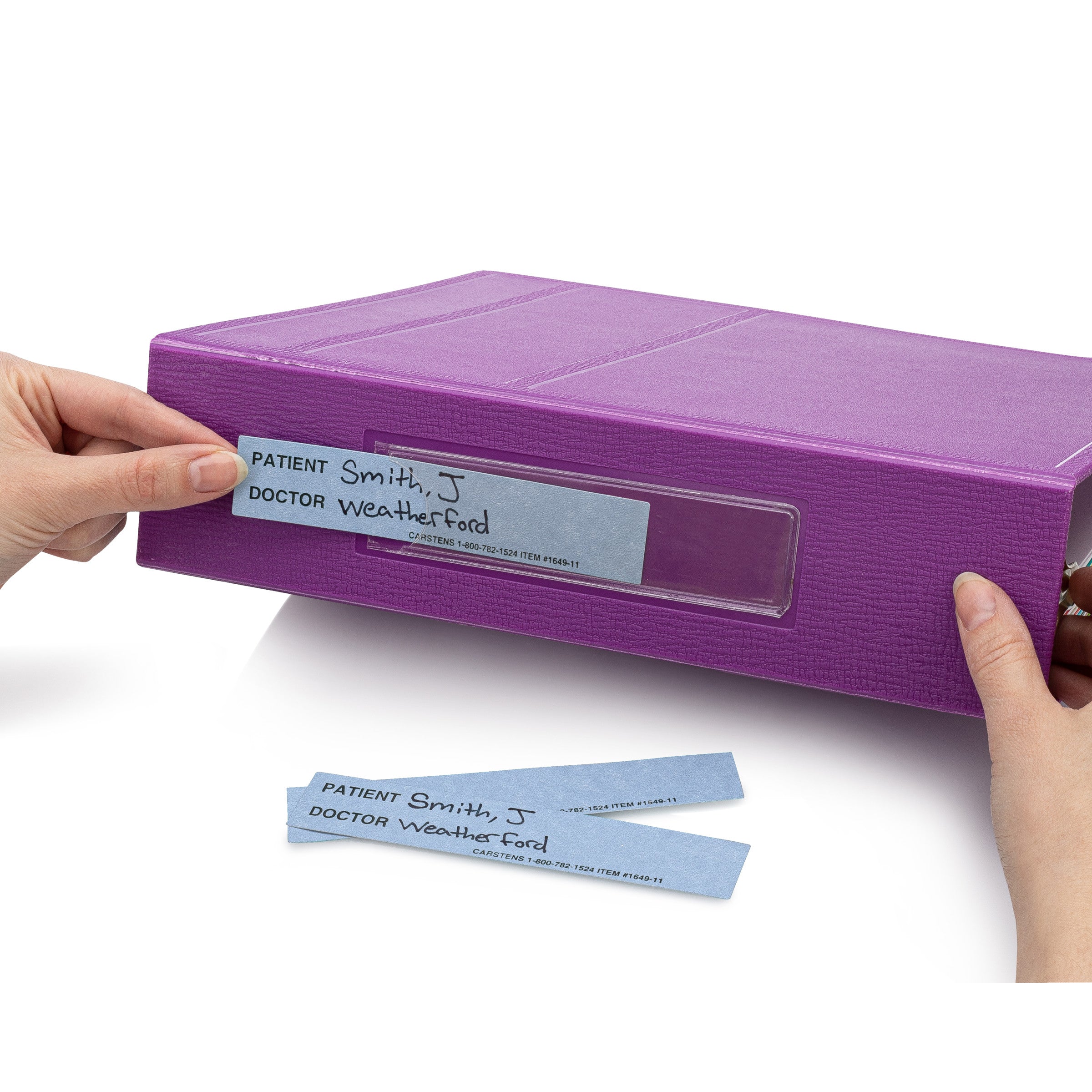 Patient / Doctor Preprinted ID Cards for 1.5 – 4” Ring Binder Spines - Pack of 100