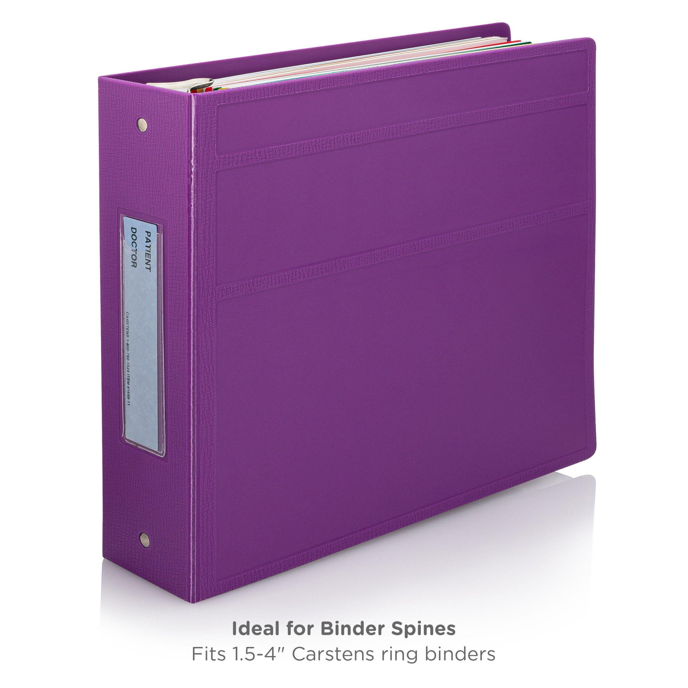 Patient / Doctor Preprinted ID Cards for 1.5 – 4” Ring Binder Spines - Pack of 100