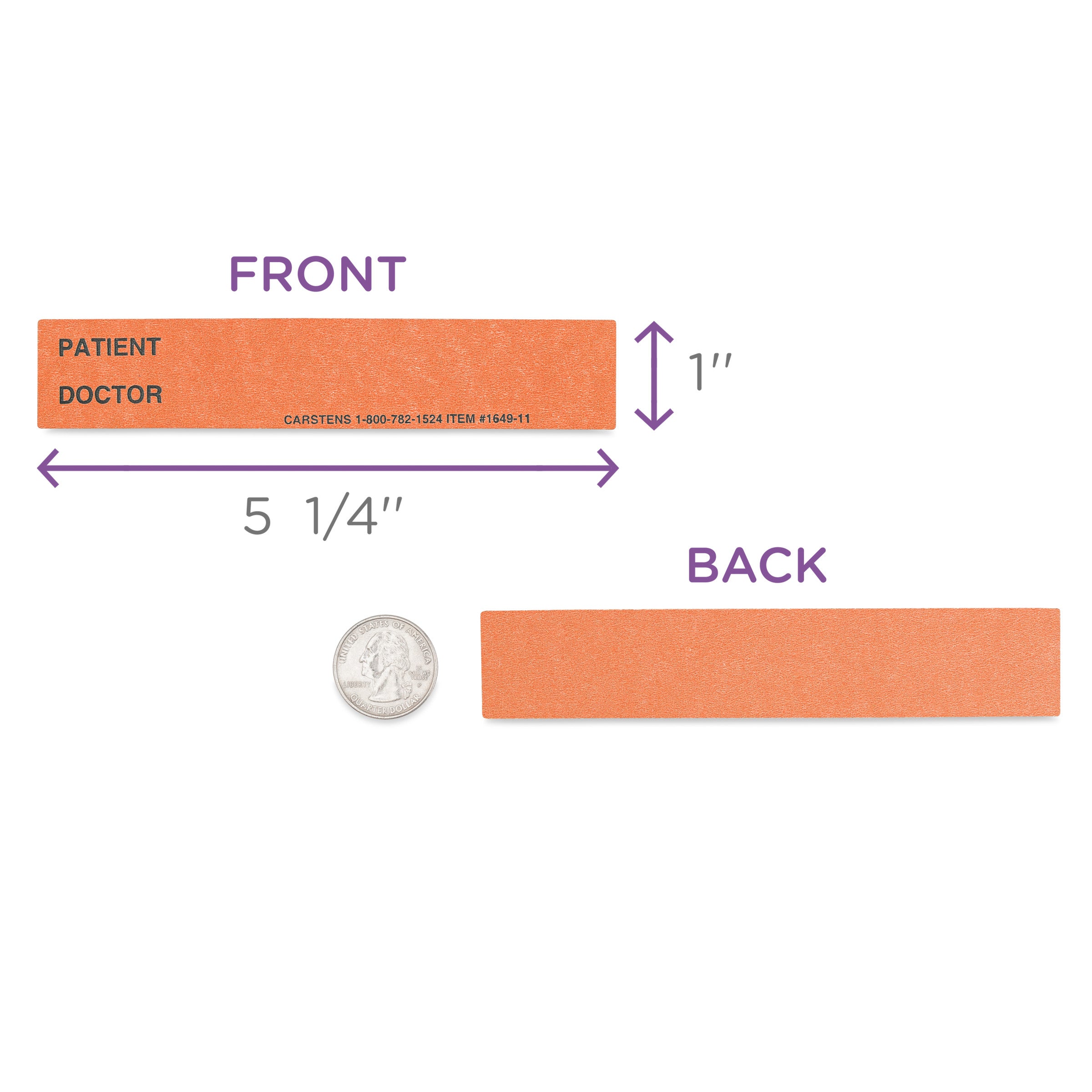 Patient / Doctor Preprinted ID Cards for 1.5 – 4” Ring Binder Spines - Pack of 100