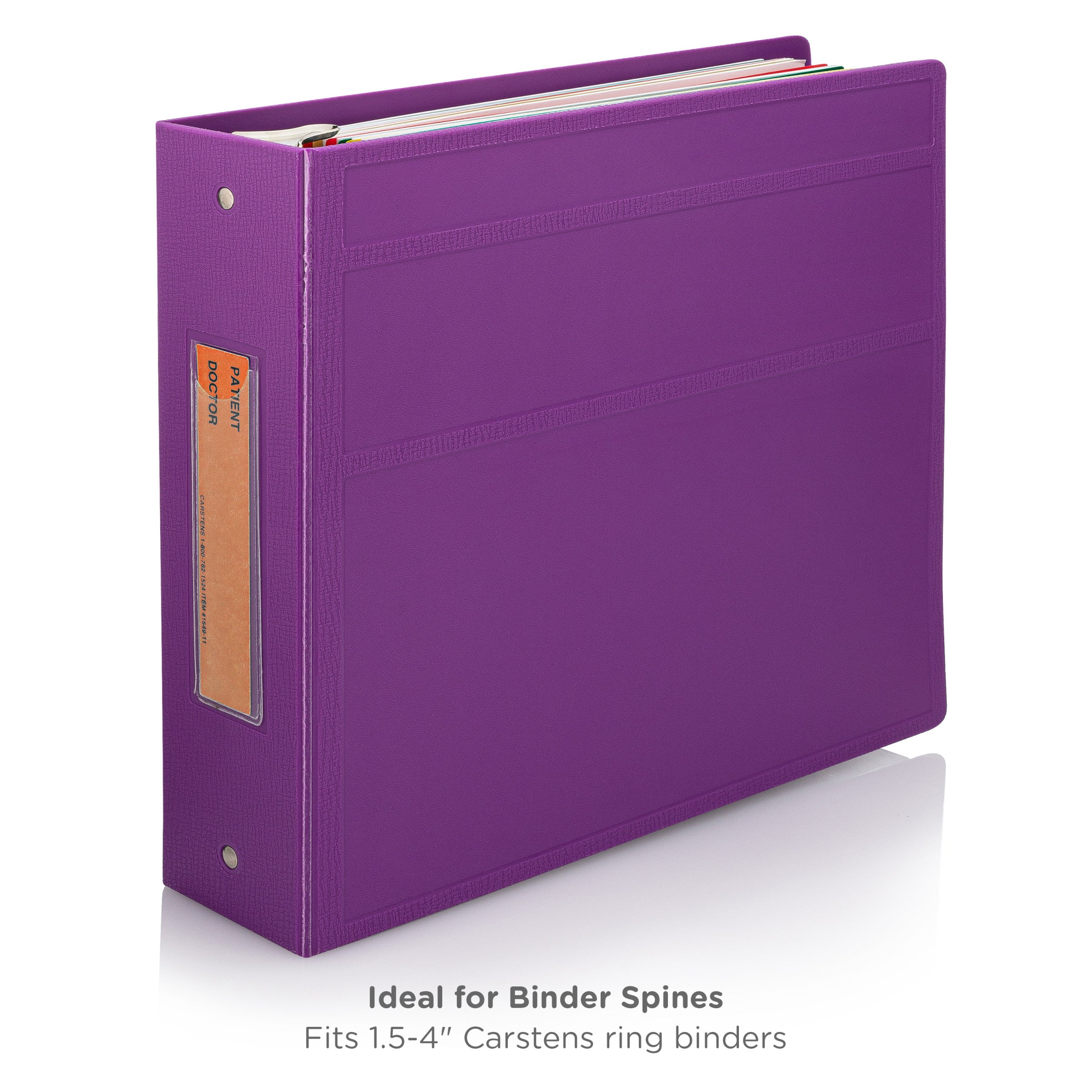 Patient / Doctor Preprinted ID Cards for 1.5 – 4” Ring Binder Spines - Pack of 100