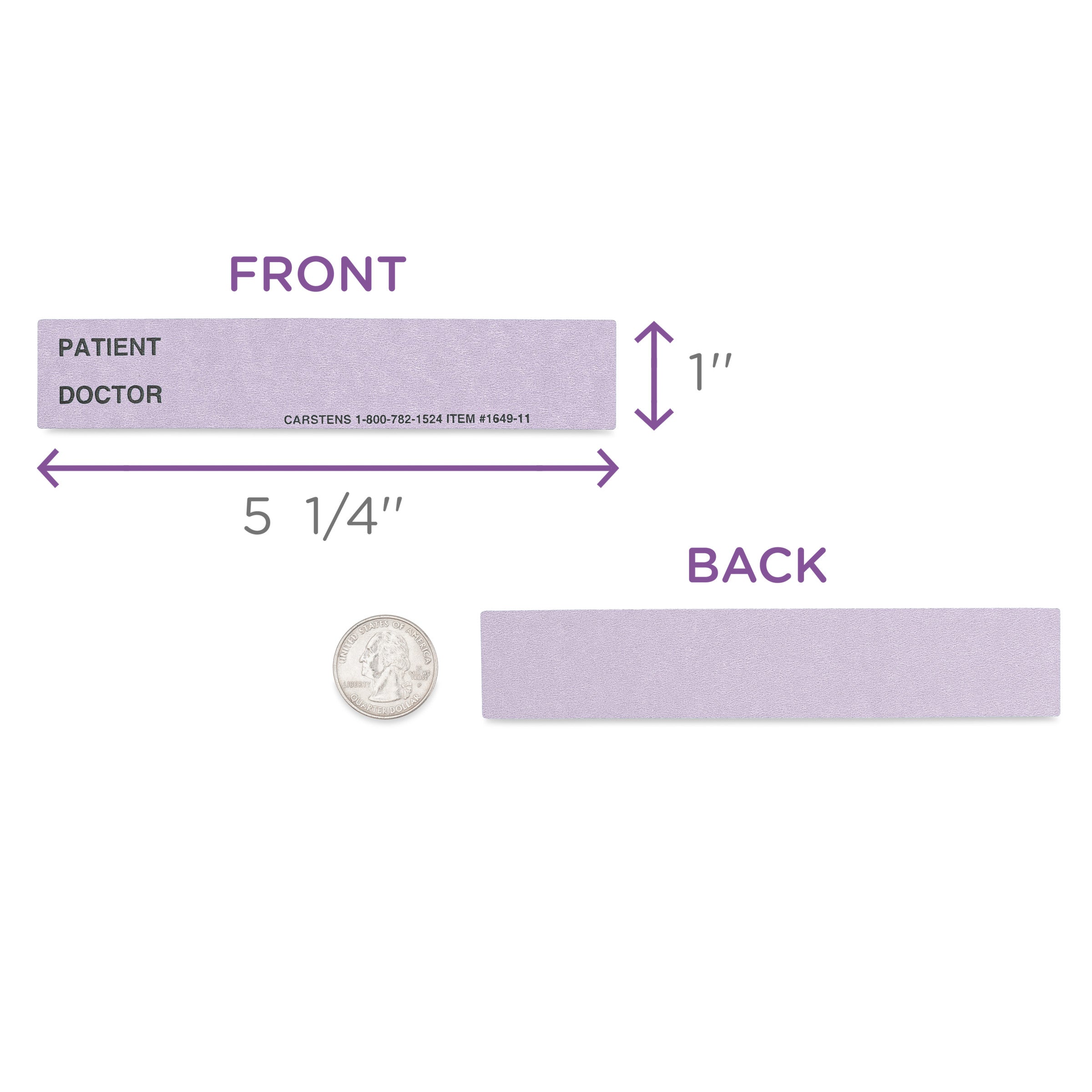 Patient / Doctor Preprinted ID Cards for 1.5 – 4” Ring Binder Spines - Pack of 100