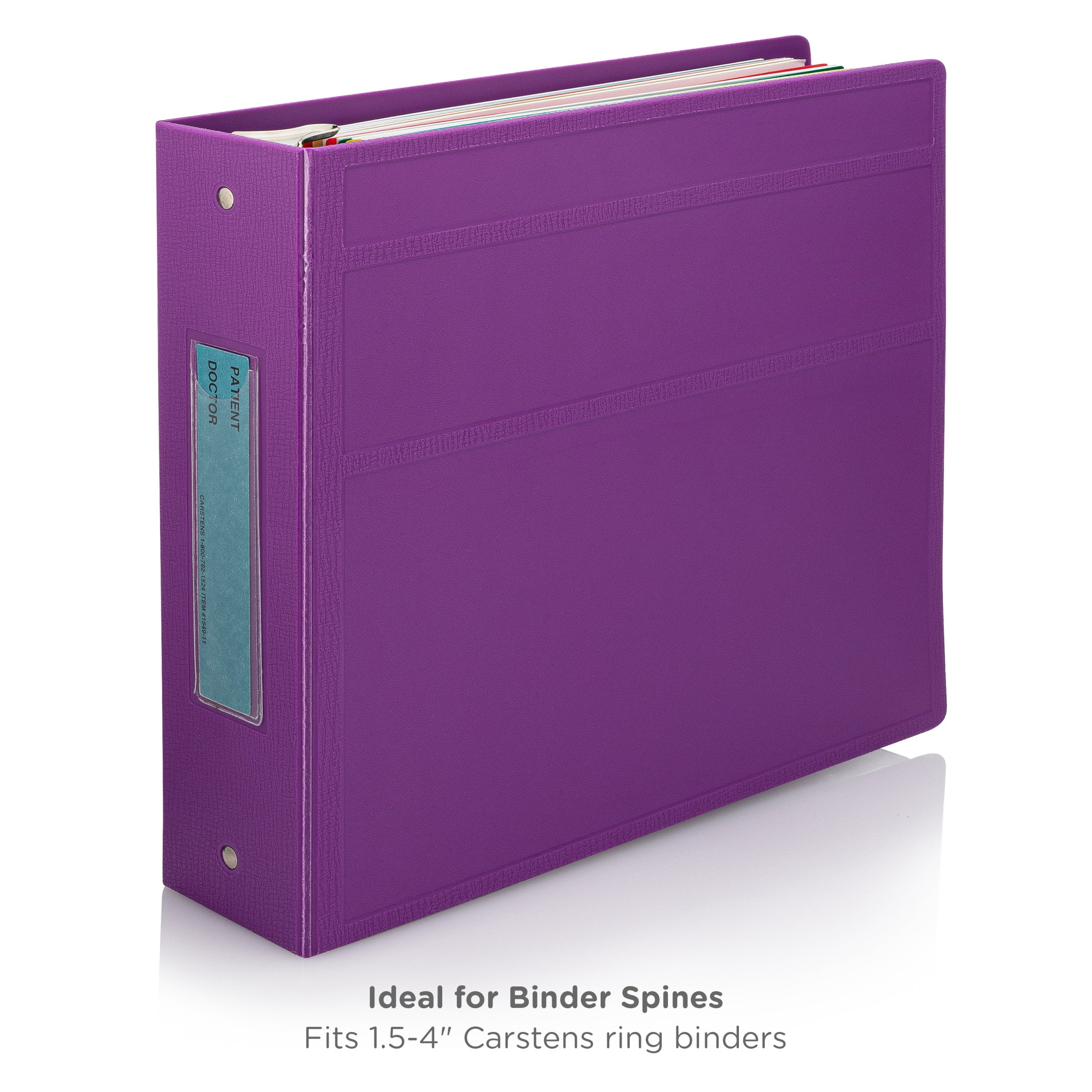 Patient / Doctor Preprinted ID Cards for 1.5 – 4” Ring Binder Spines - Pack of 100