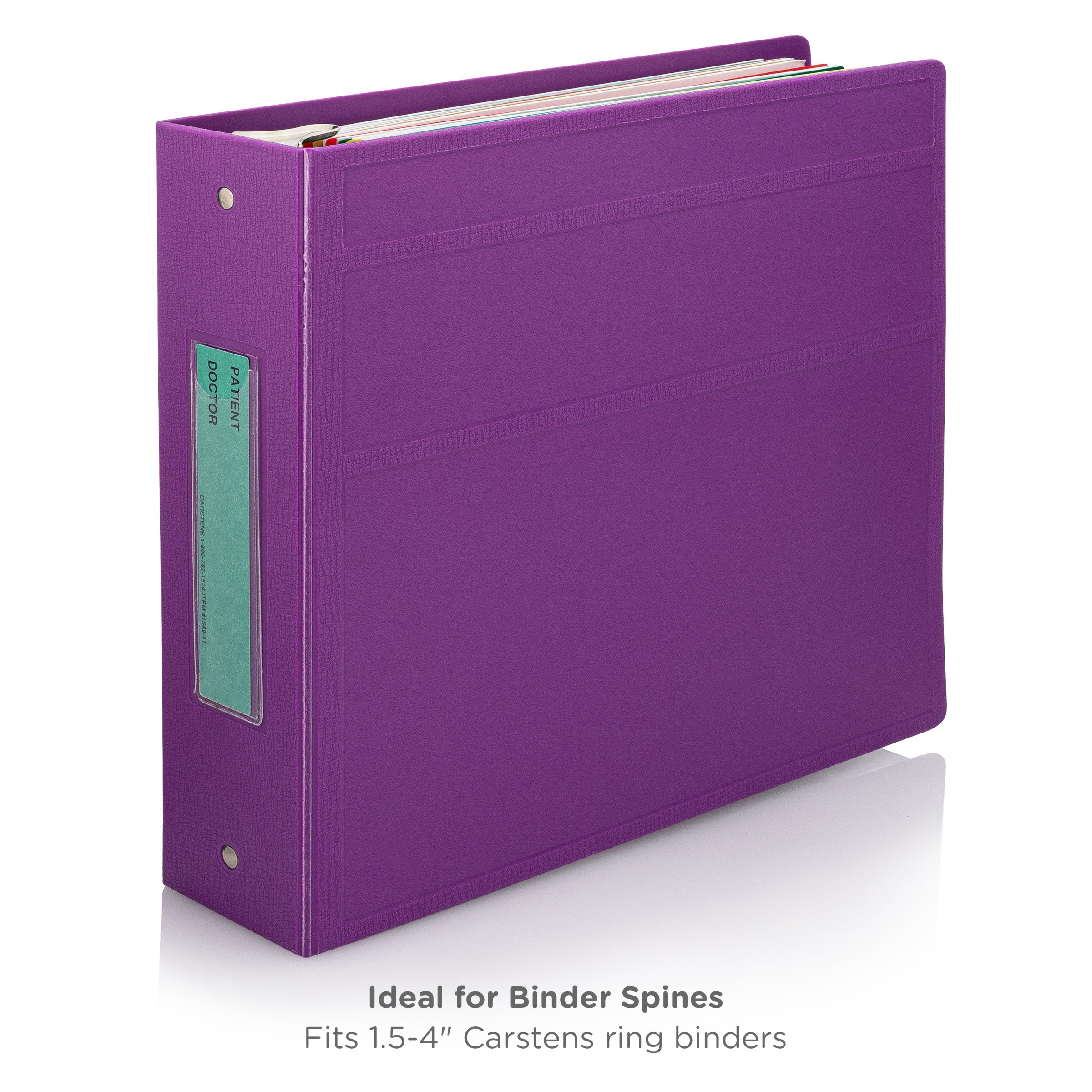 Patient / Doctor Preprinted ID Cards for 1.5 – 4” Ring Binder Spines - Pack of 100