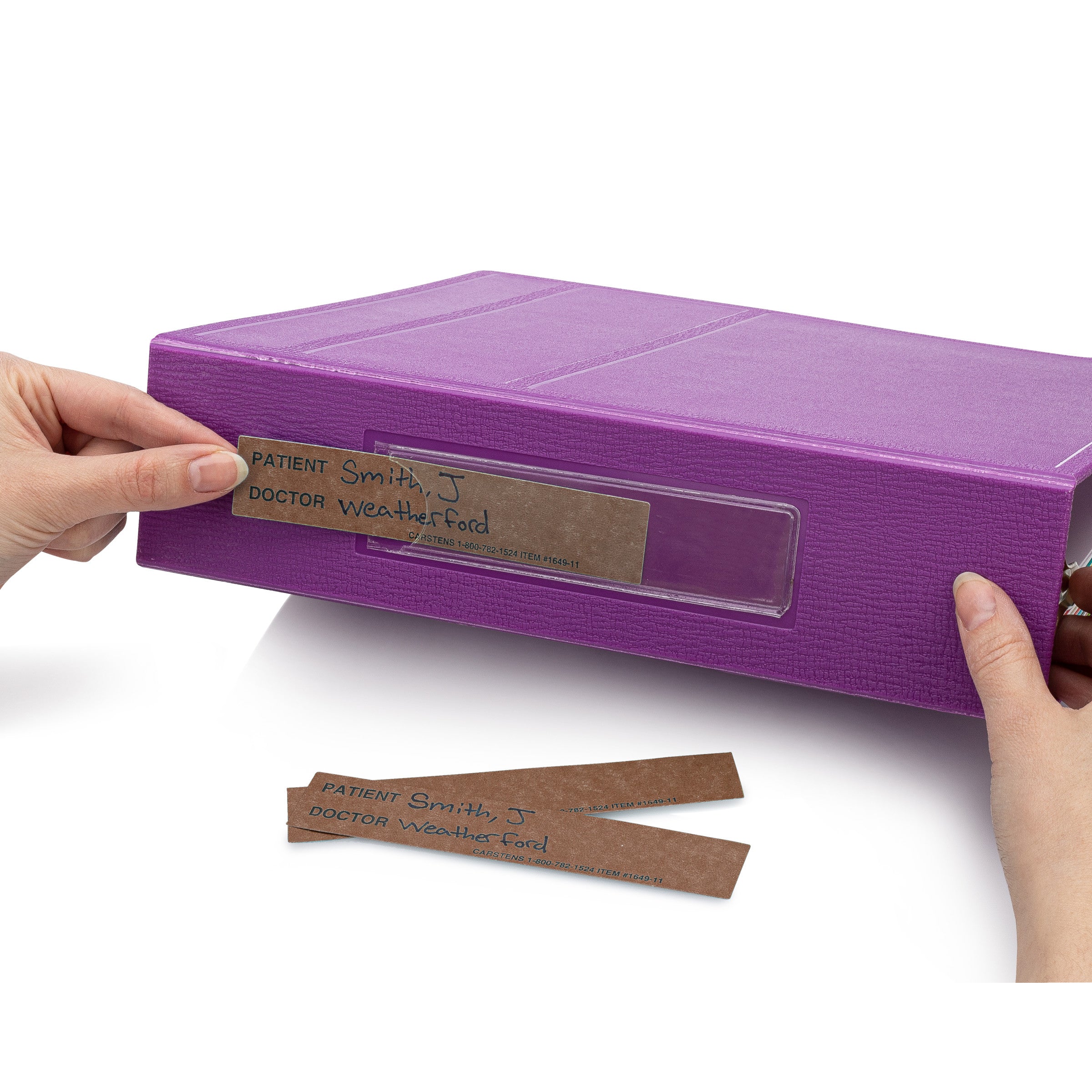 Patient / Doctor Preprinted ID Cards for 1.5 – 4” Ring Binder Spines - Pack of 100