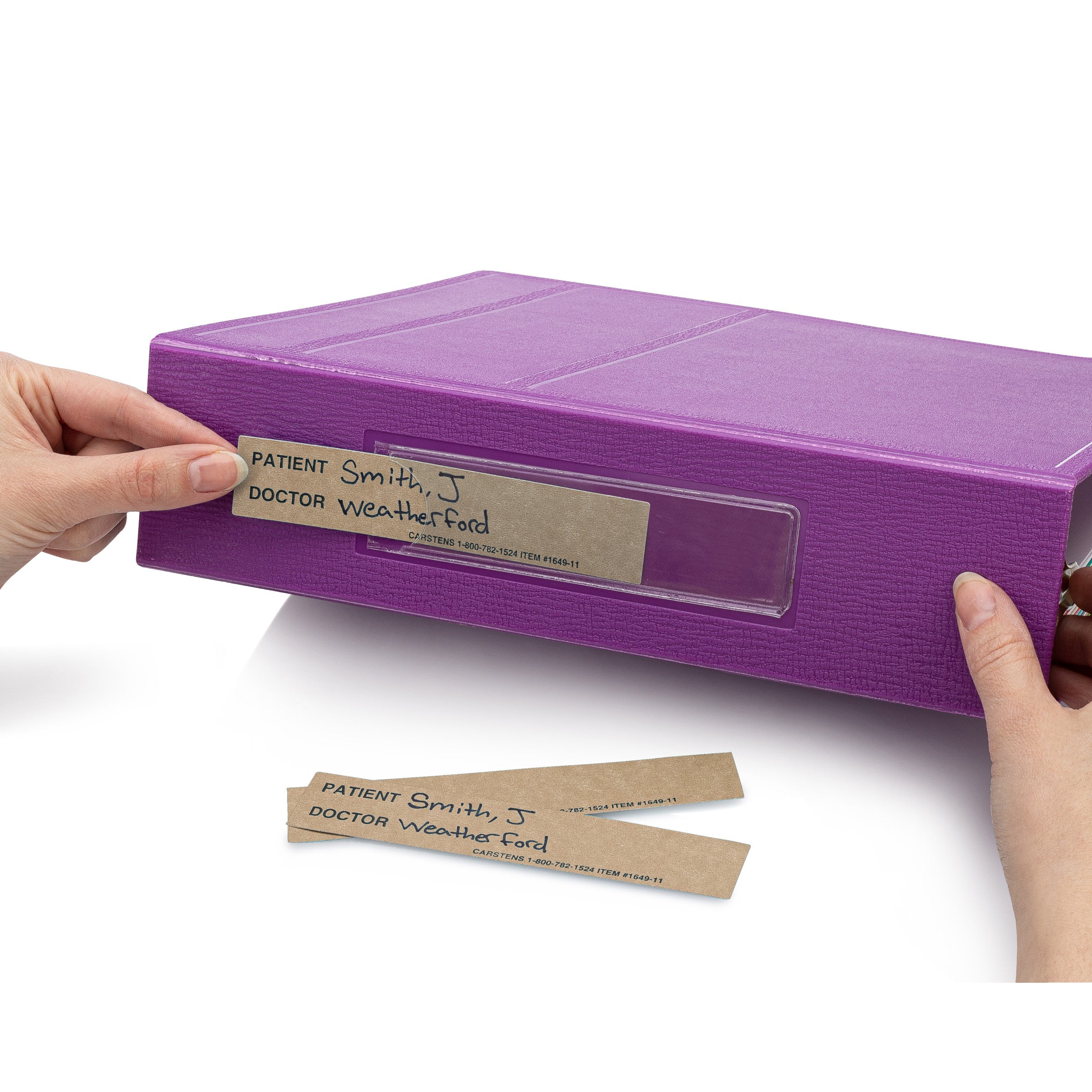 Patient / Doctor Preprinted ID Cards for 1.5 – 4” Ring Binder Spines - Pack of 100