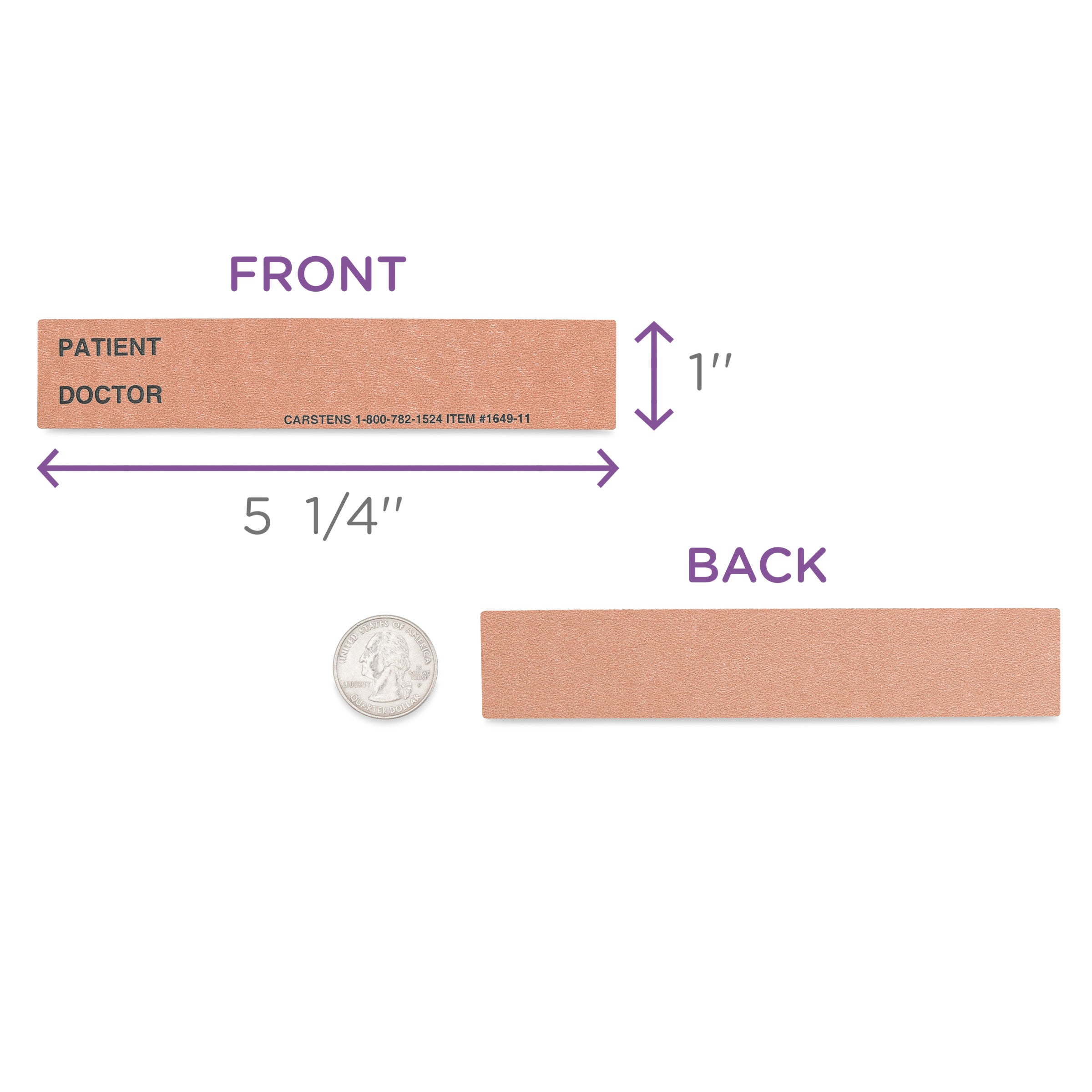 Patient / Doctor Preprinted ID Cards for 1.5 – 4” Ring Binder Spines - Pack of 100