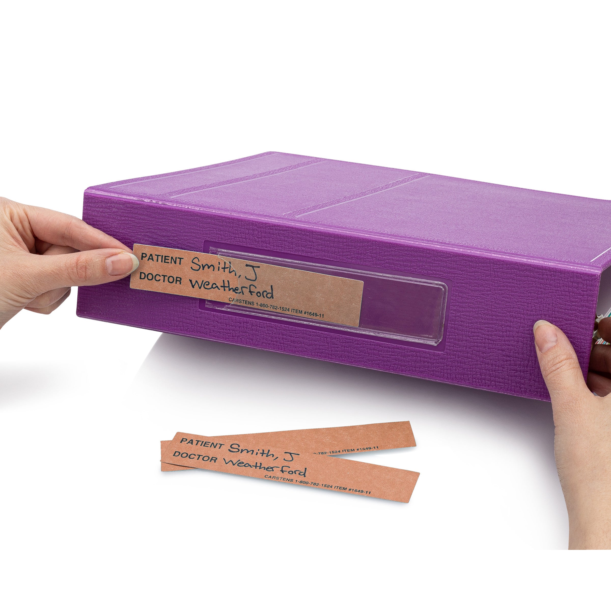 Patient / Doctor Preprinted ID Cards for 1.5 – 4” Ring Binder Spines - Pack of 100