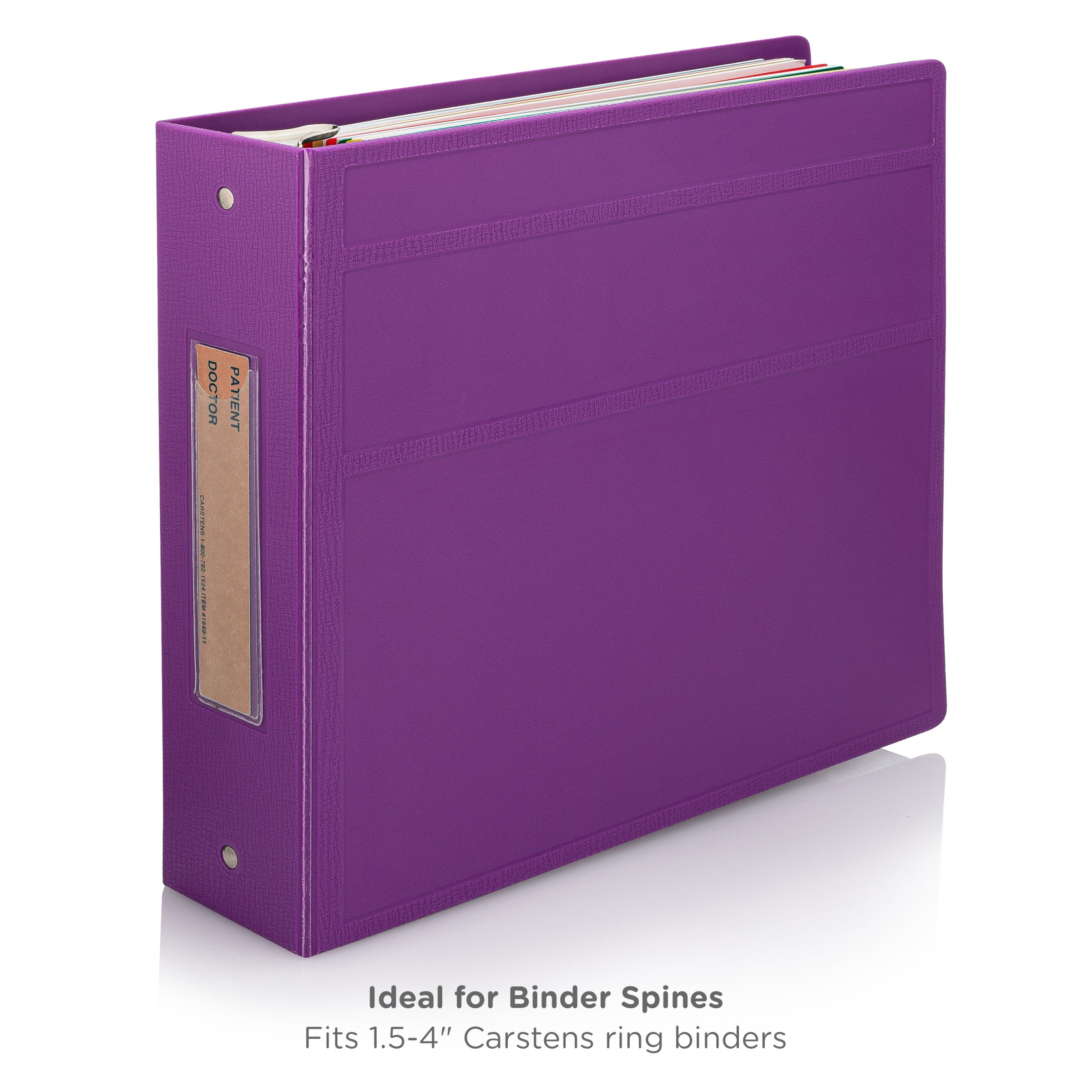 Patient / Doctor Preprinted ID Cards for 1.5 – 4” Ring Binder Spines - Pack of 100