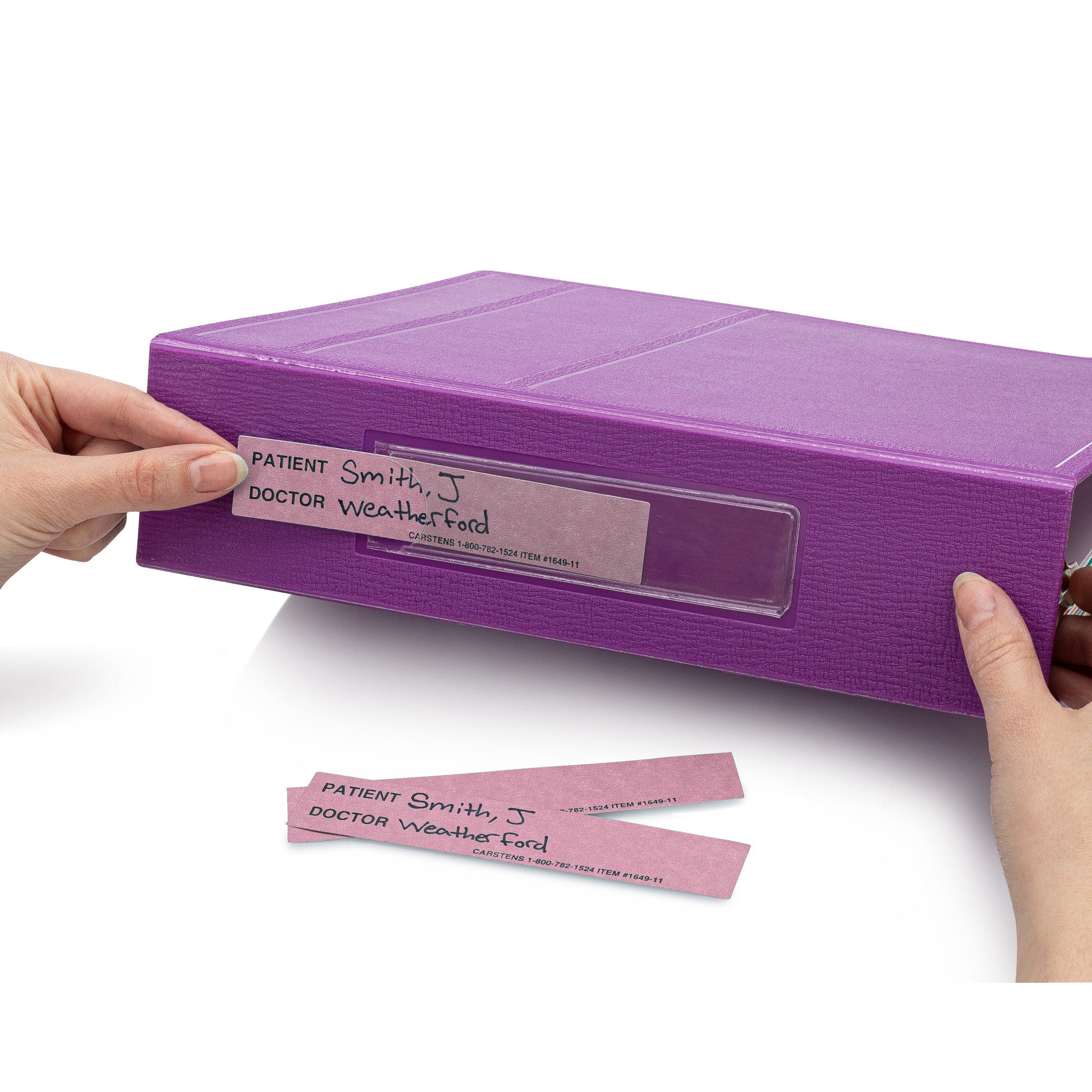 Patient / Doctor Preprinted ID Cards for 1.5 – 4” Ring Binder Spines - Pack of 100