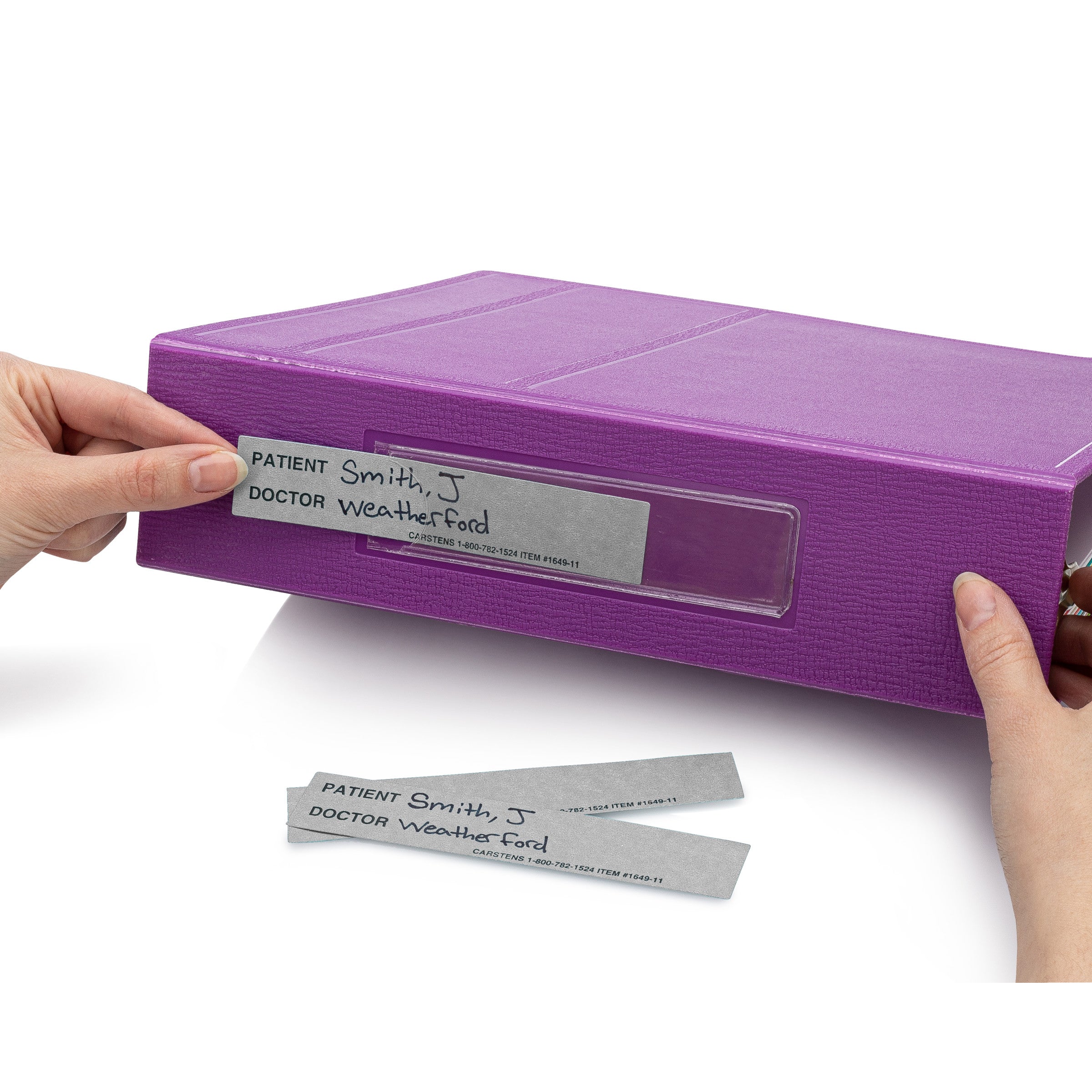 Patient / Doctor Preprinted ID Cards for 1.5 – 4” Ring Binder Spines - Pack of 100