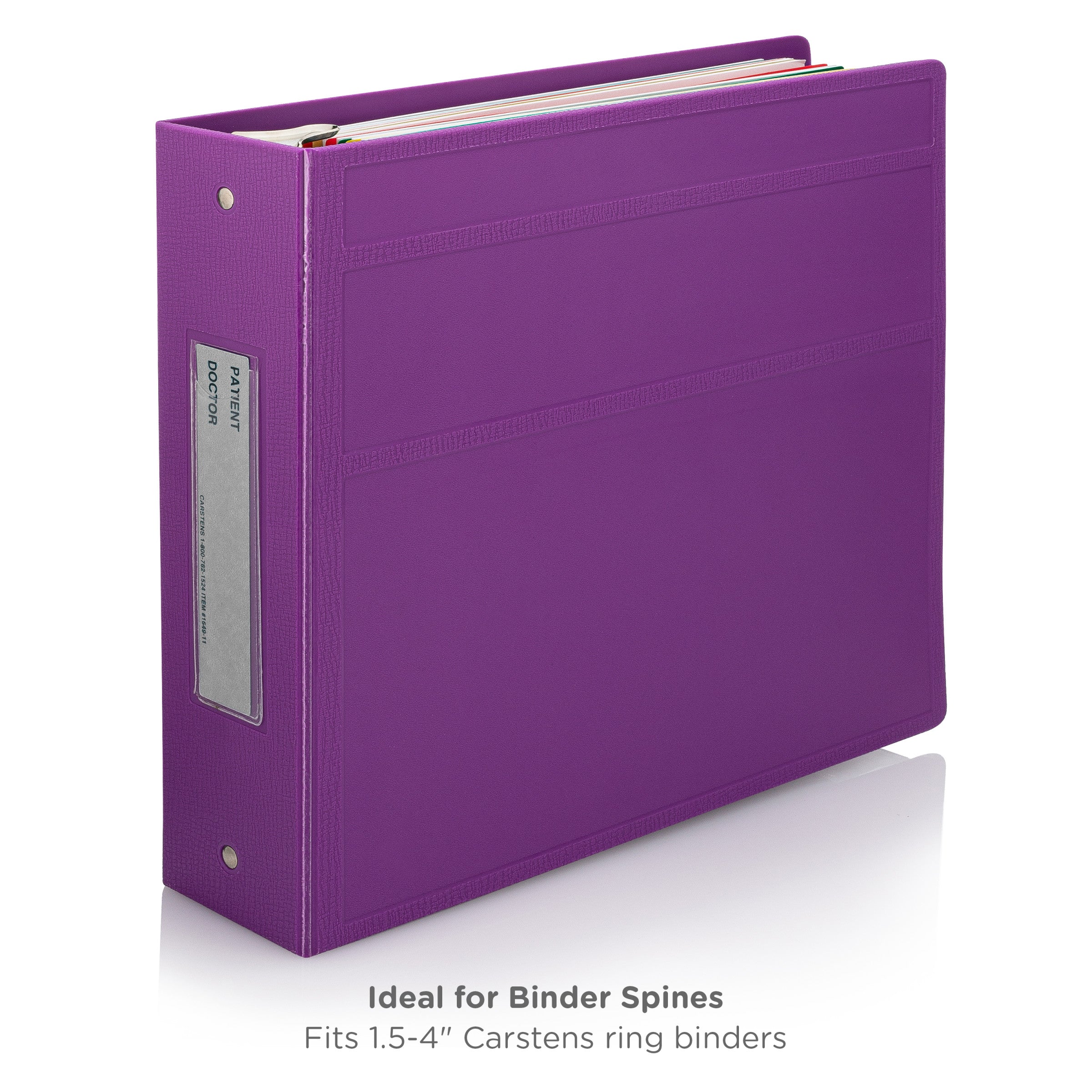 Patient / Doctor Preprinted ID Cards for 1.5 – 4” Ring Binder Spines - Pack of 100