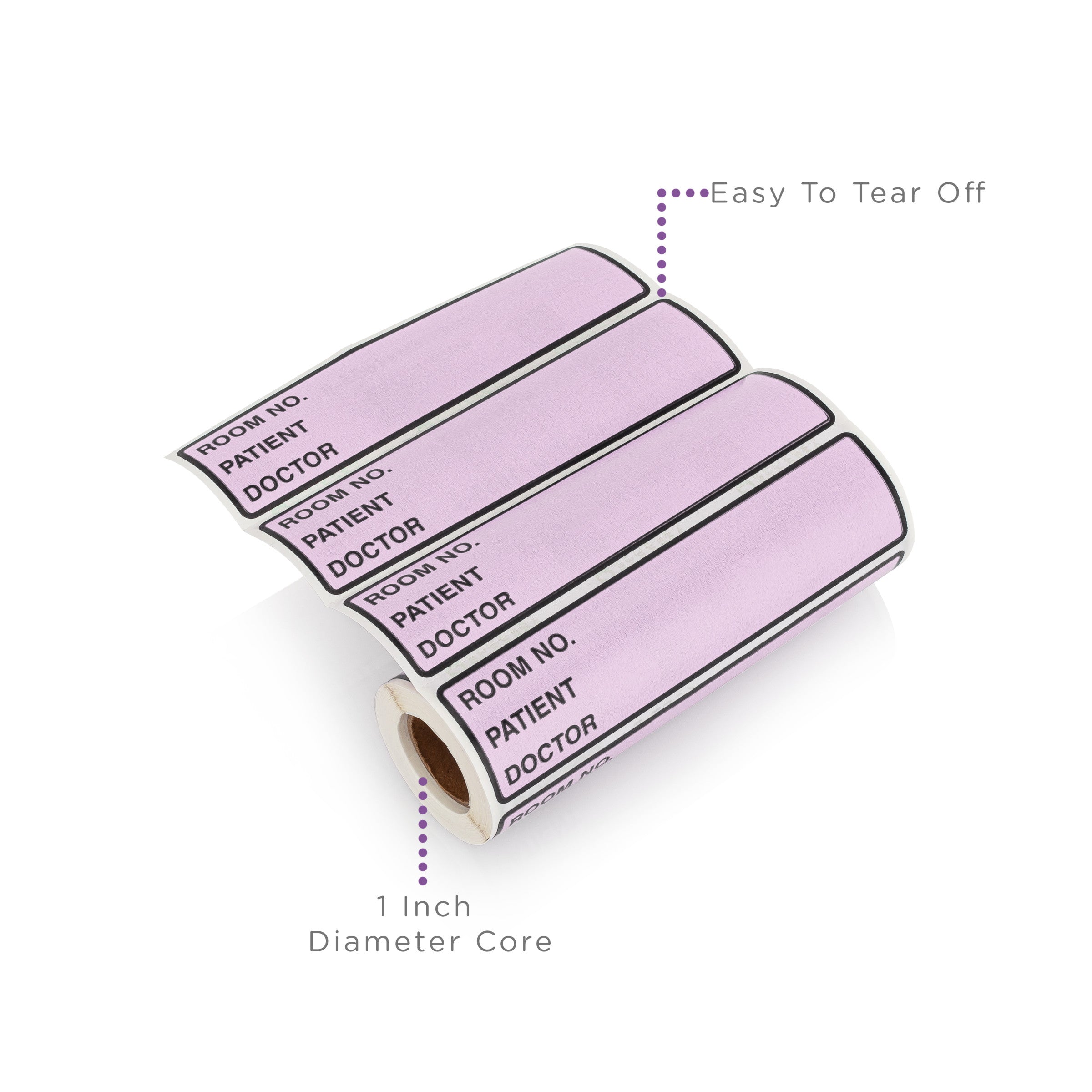 Room No. / Patient / Doctor Preprinted ID Labels for 1.5 – 4” Ring Binder Spines - Roll of 200