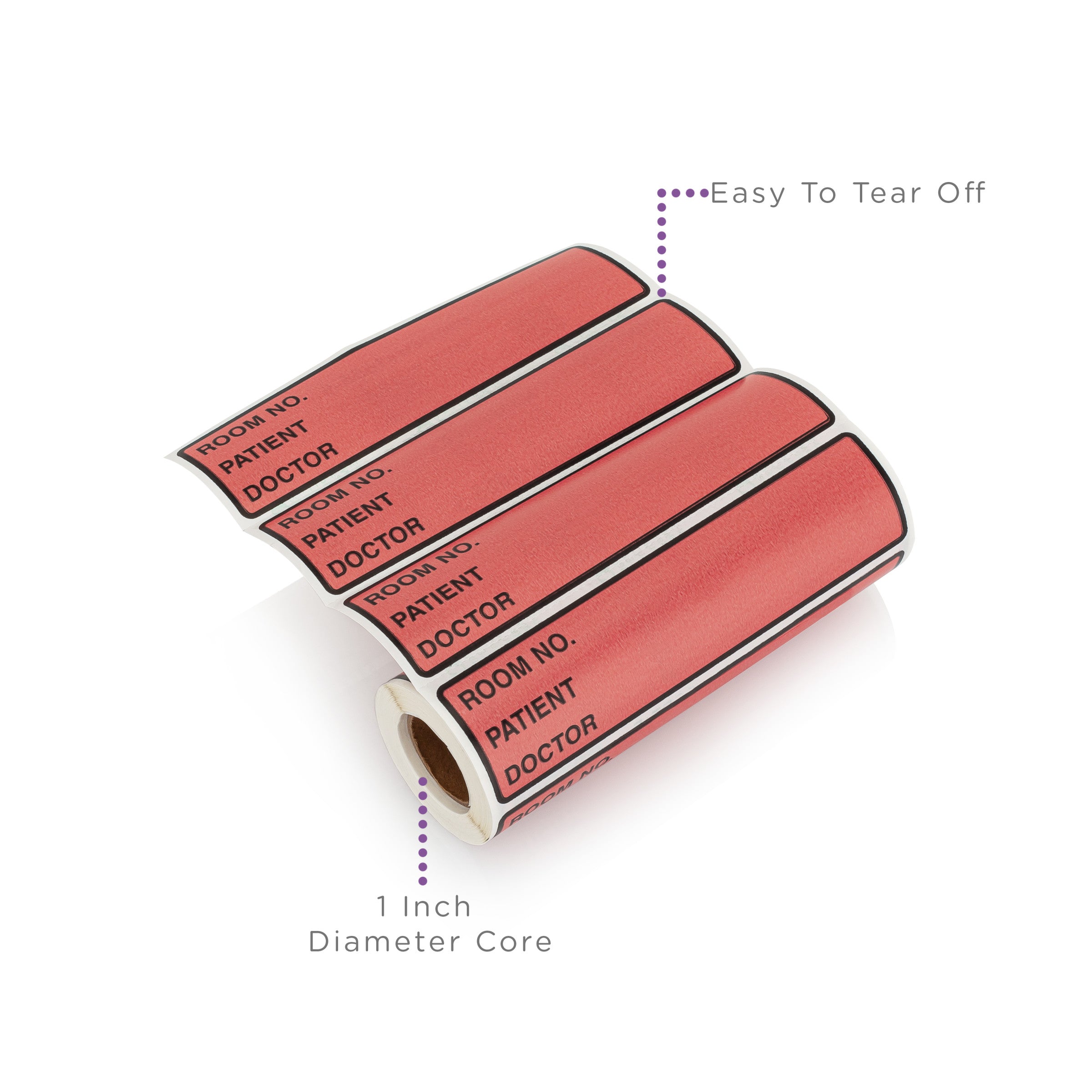 Room No. / Patient / Doctor Preprinted ID Labels for 1.5 – 4” Ring Binder Spines - Roll of 200