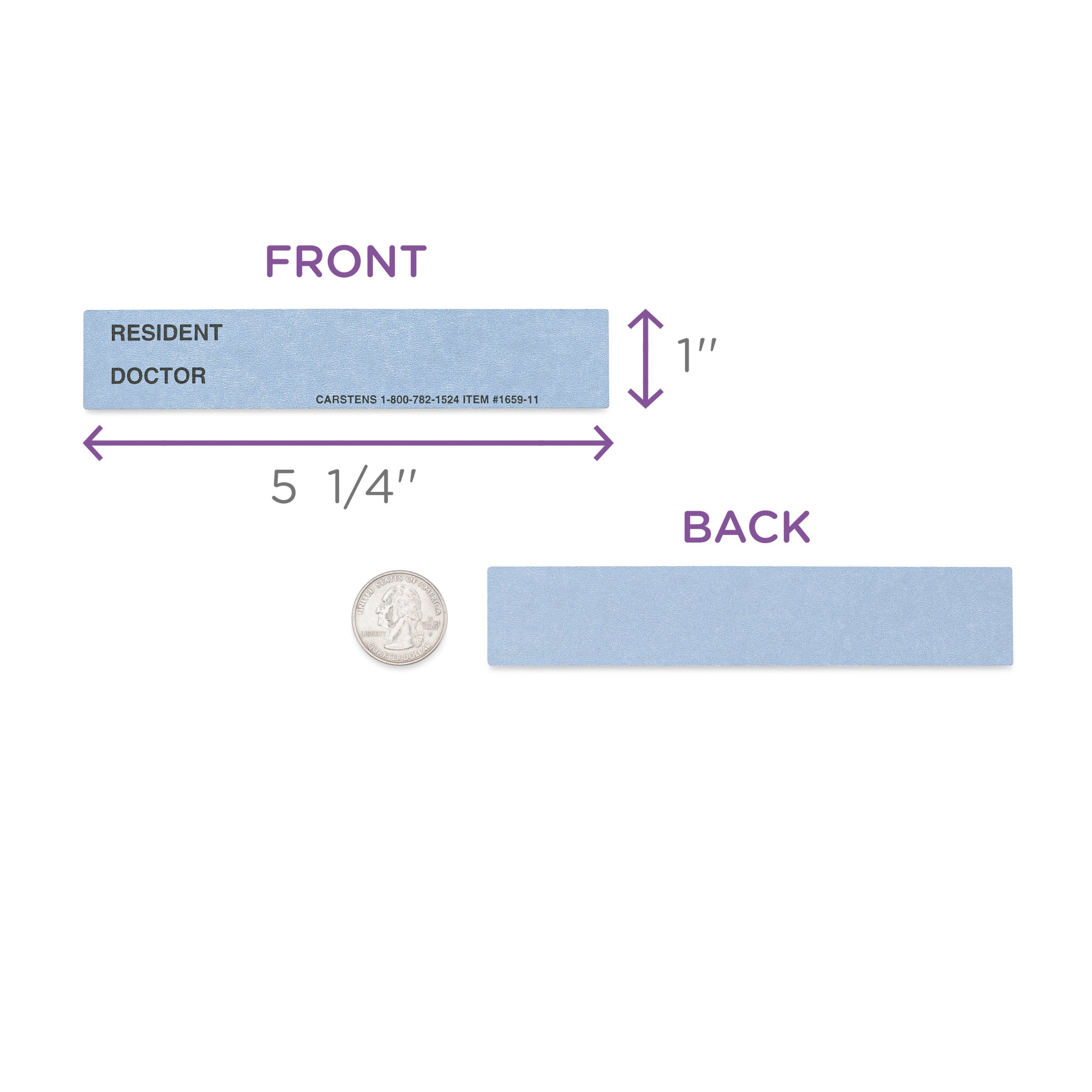 Resident / Doctor Preprinted ID Cards for 1.5 – 4” Ring Binder Spines - Pack of 100
