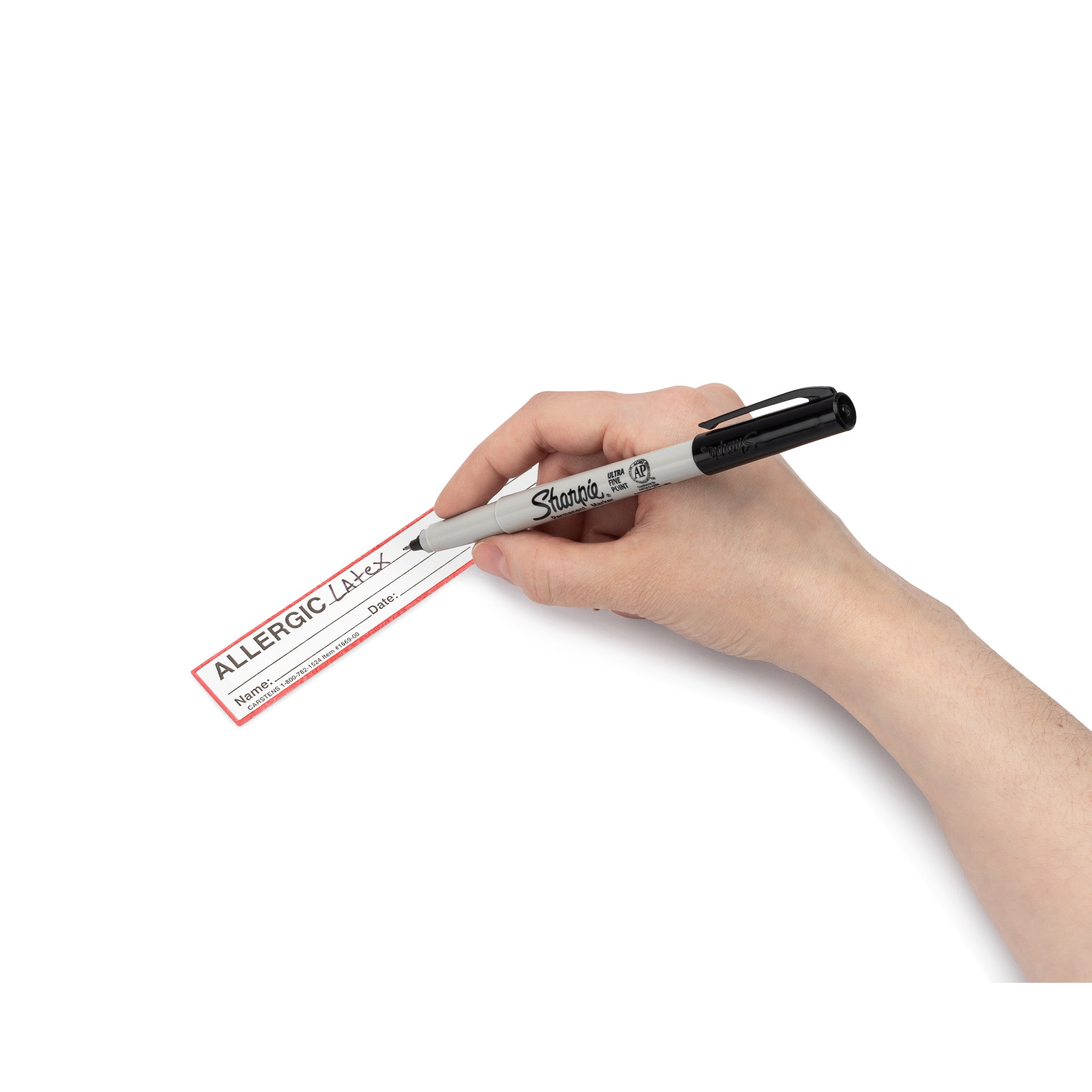 Allergic with Signature Line Alert/Instruction Card, White, W5.25" x H1" (100 pack)