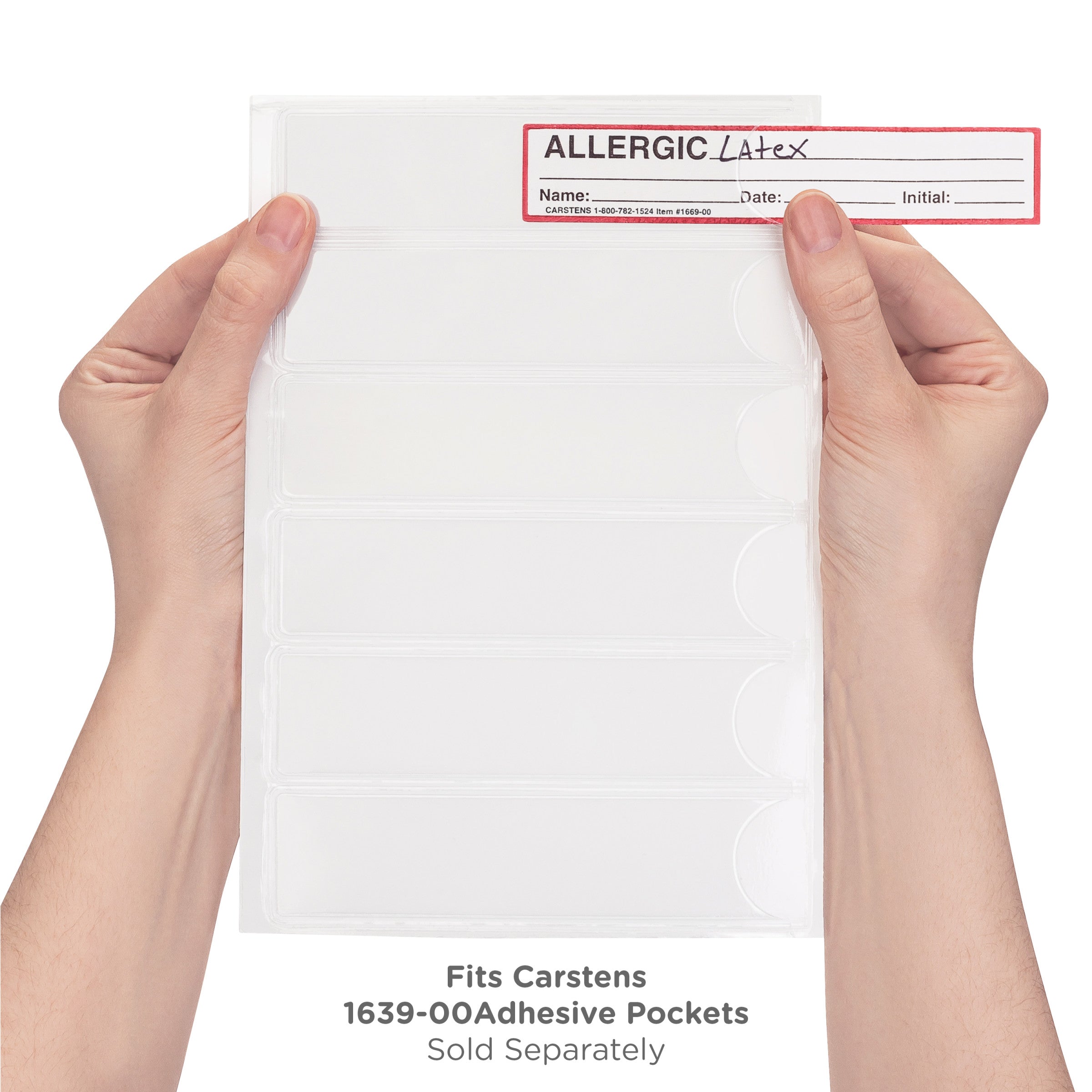 Allergic with Signature Line Alert/Instruction Card, White, W5.25" x H1" (100 pack)