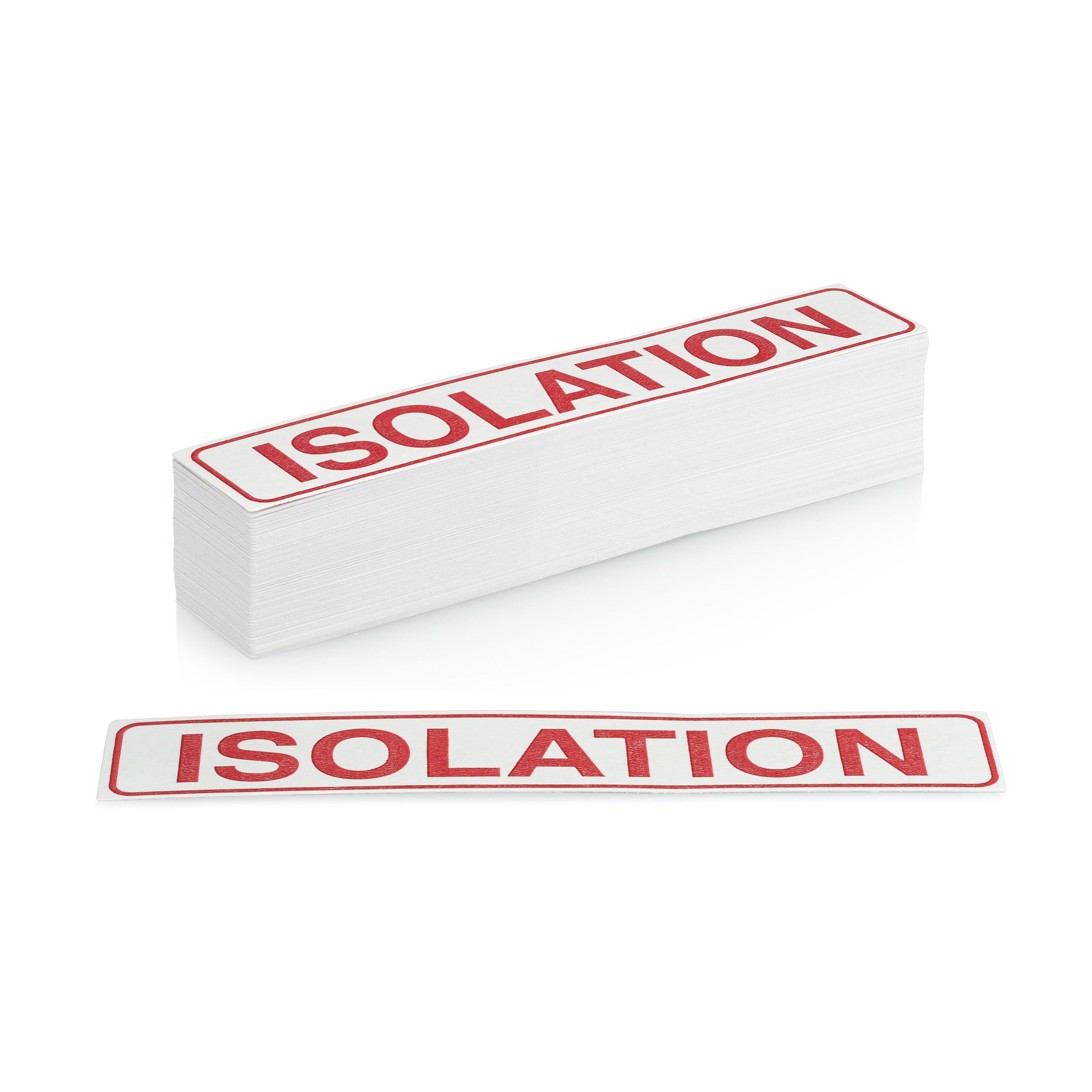 Isolation Alert/Instruction Card, White, W5.25" x H1" (100 pack)