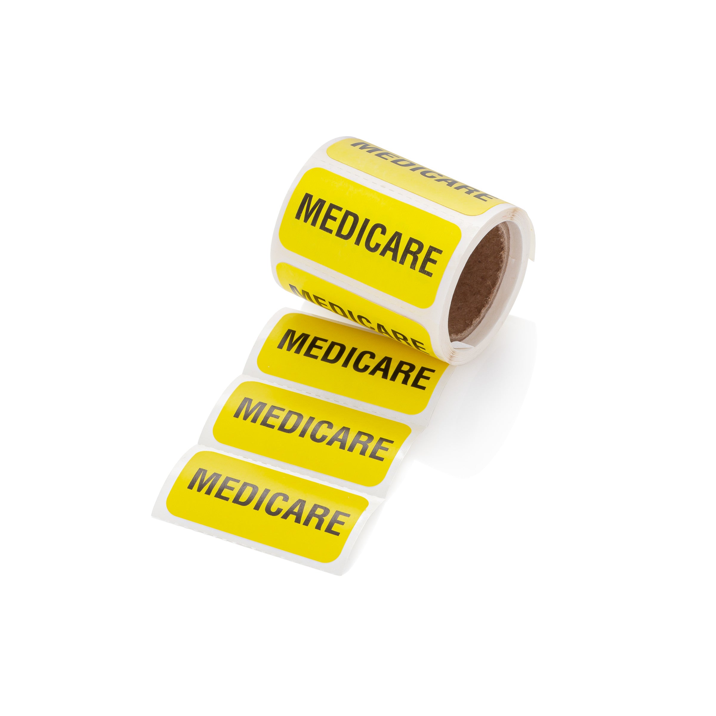 Medicare Alert and Instruction Labels, Yellow, W1.5" x H.75" (Roll of 100)