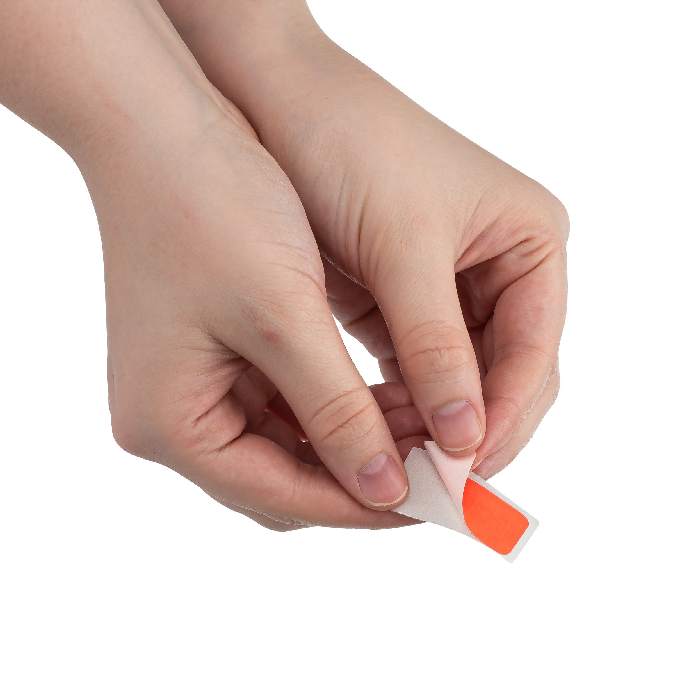 Blank Flourescent Alert and Instruction Label, Red, W1.5" x H.75" (Roll of 100)