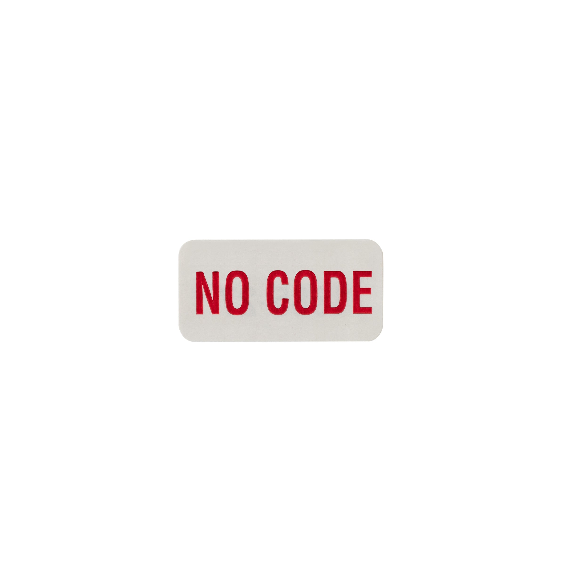 No Code Alert and Instruction Labels, White, W1.5" x H.75" (Roll of 100)