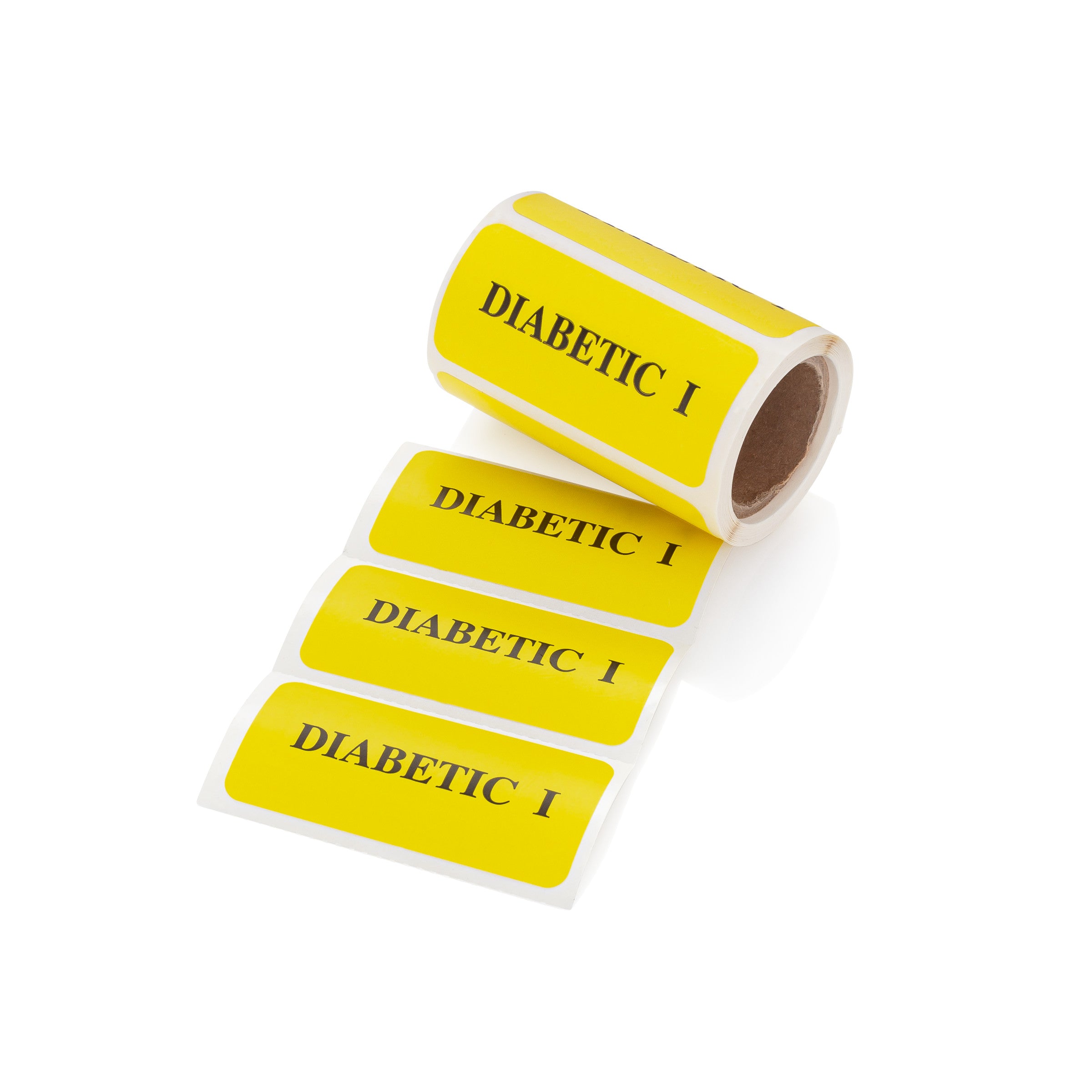 Diabetic I Alert and Instruction Labels, Yellow, W2.125" x H1" (Roll of 100)