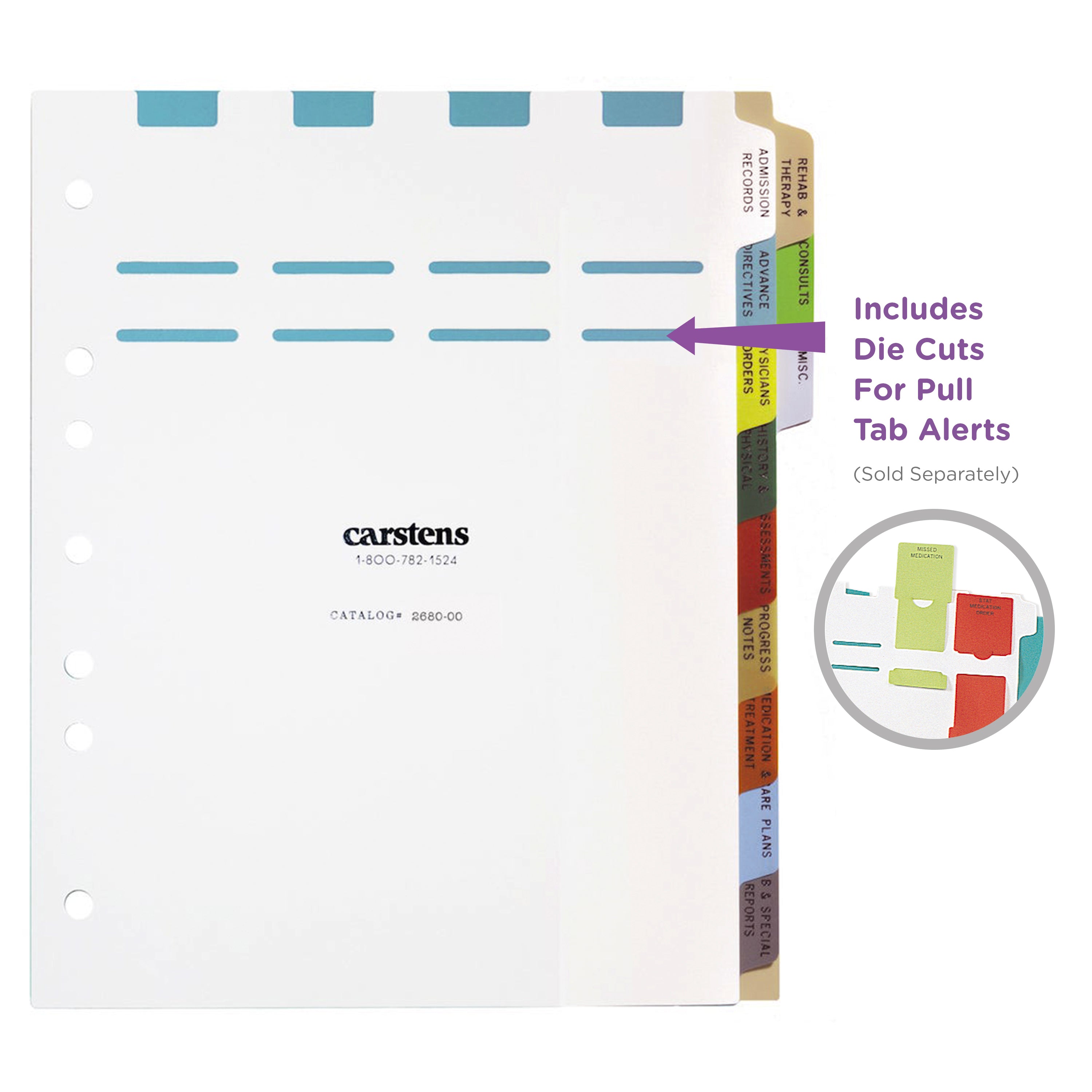 Heavy Duty Plastic Adult Daycare Divider Set for Side Opening Binders
