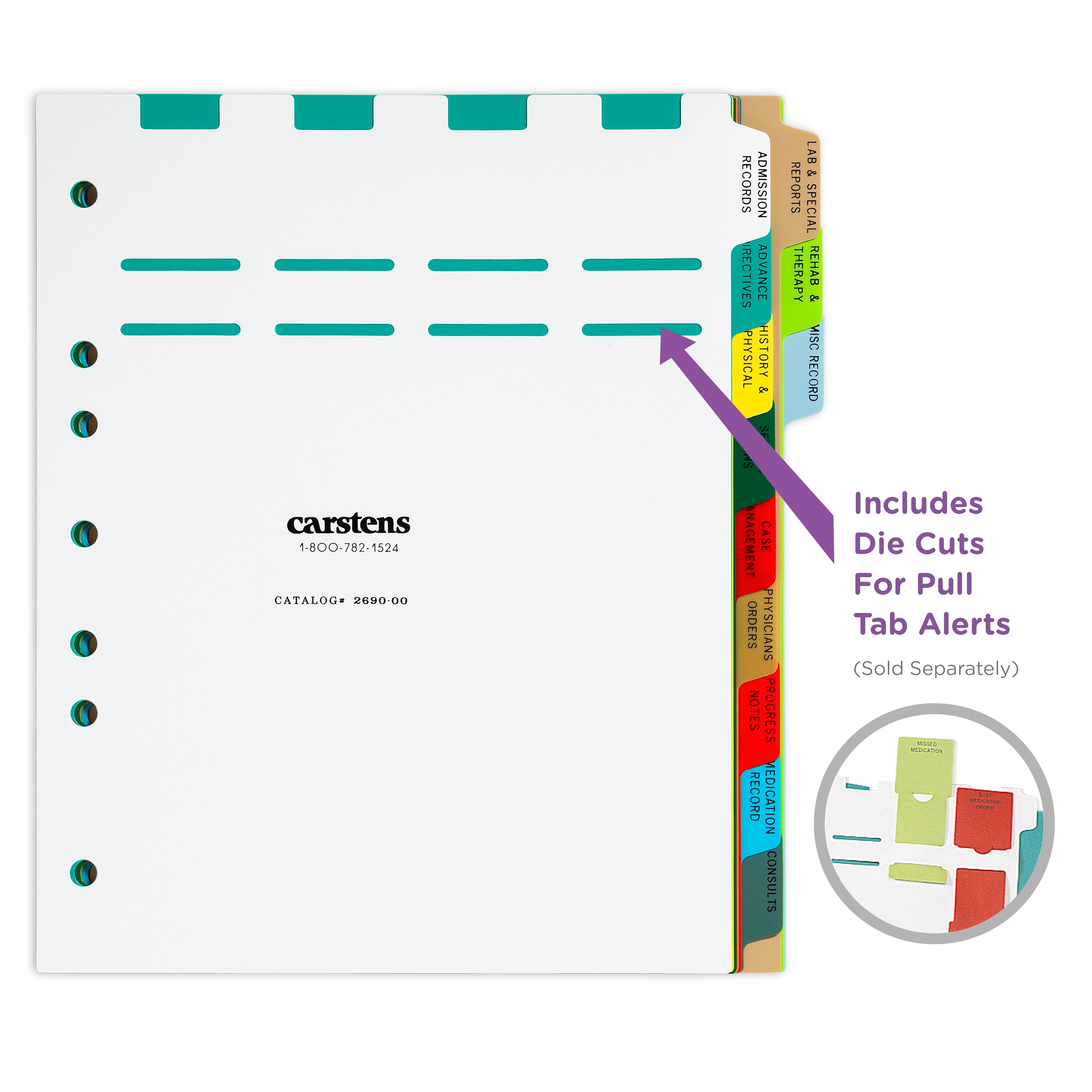 Heavy Duty Plastic Assisted Living Divider Set for Side Opening Binders