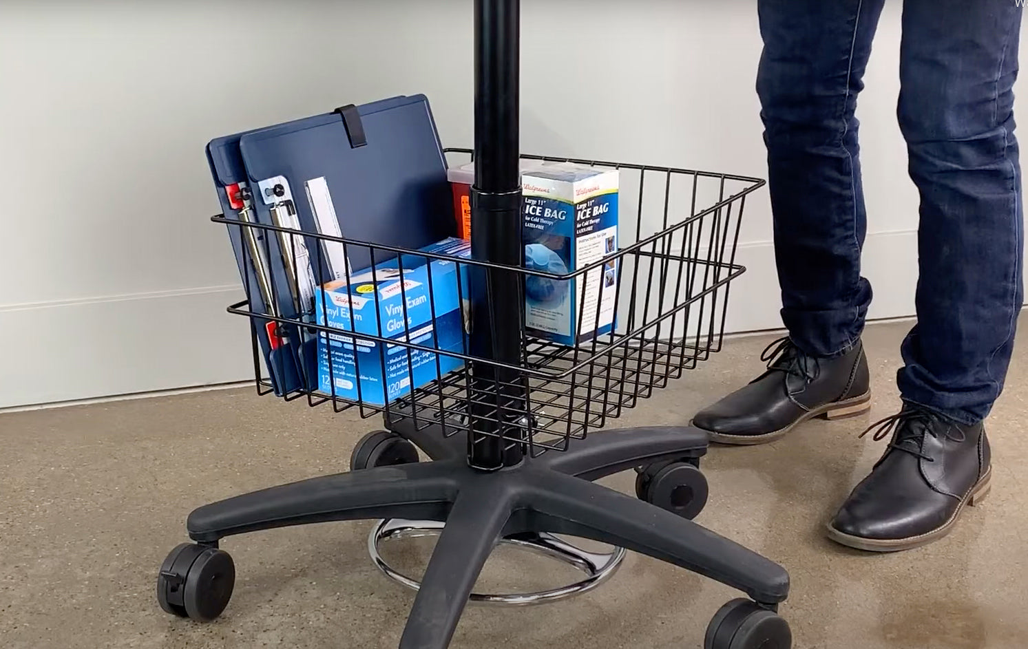 Concentric Basket for Mobile Laptop Desks and Workstations